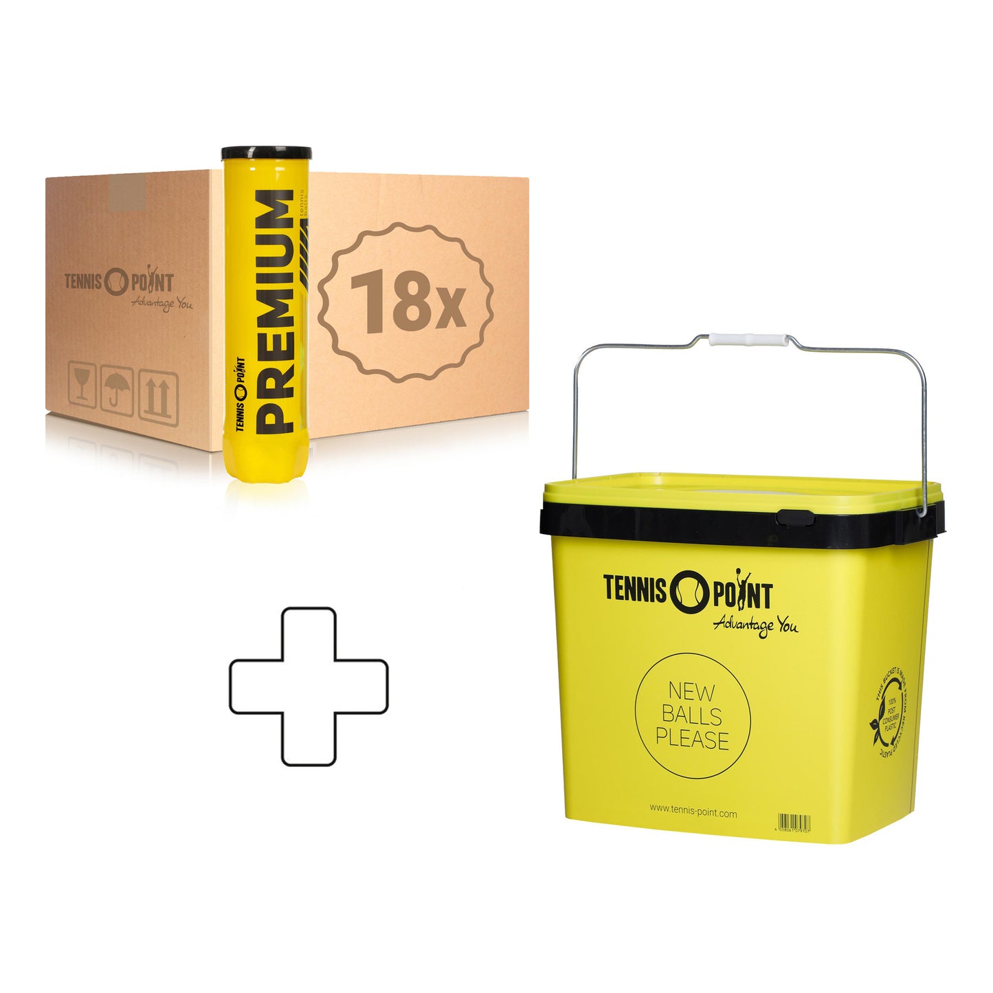 Tennis-Point 18 tubes de 4 Premium Tennisball