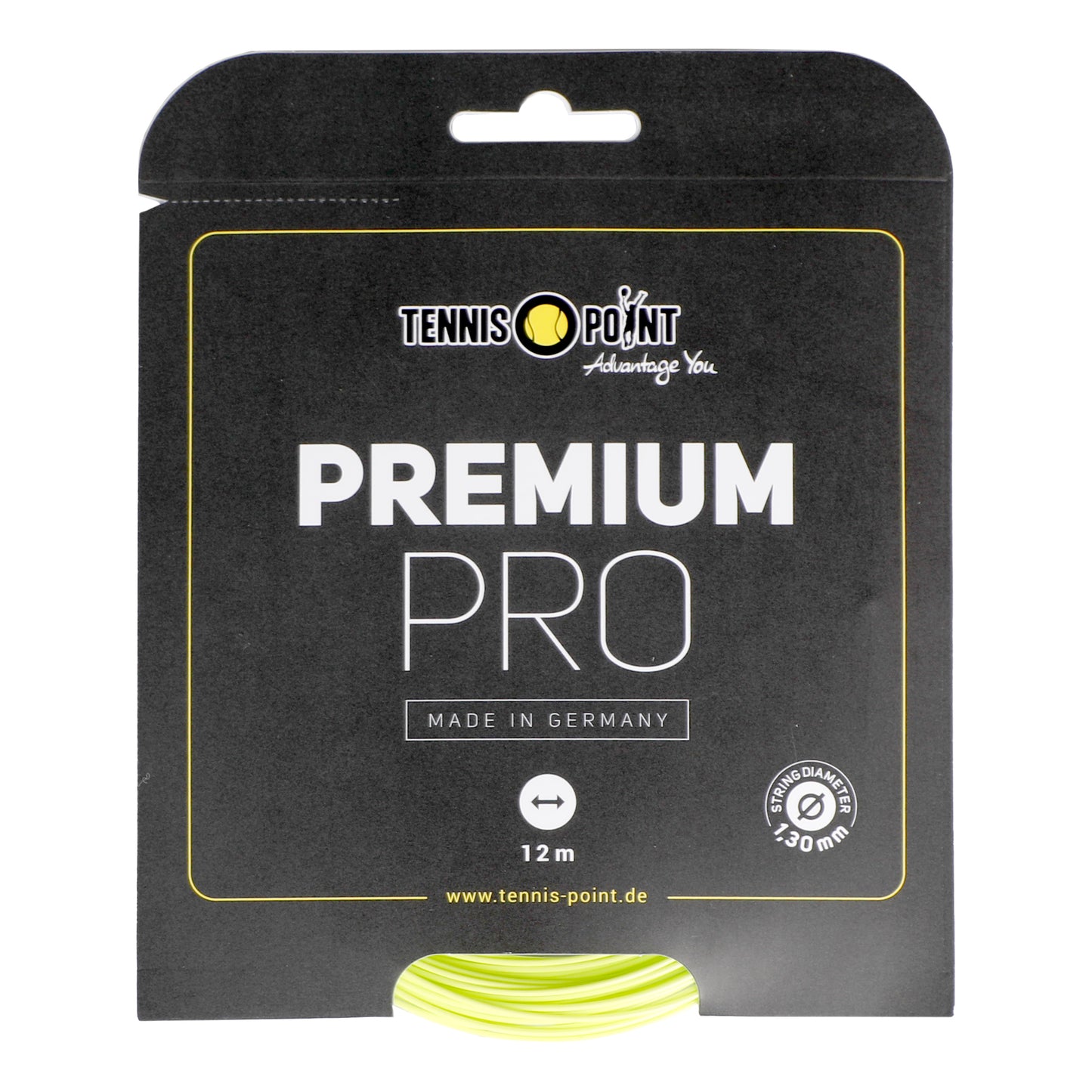 Tennis-Point Premium Pro Set Snaren 12m-Limoen