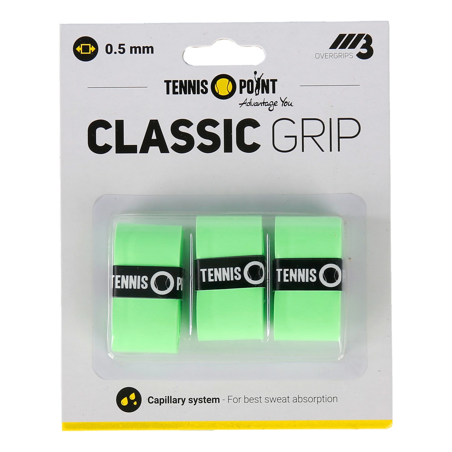 Tennis-Point Classic Grip Verpakking 3 stuks - groen