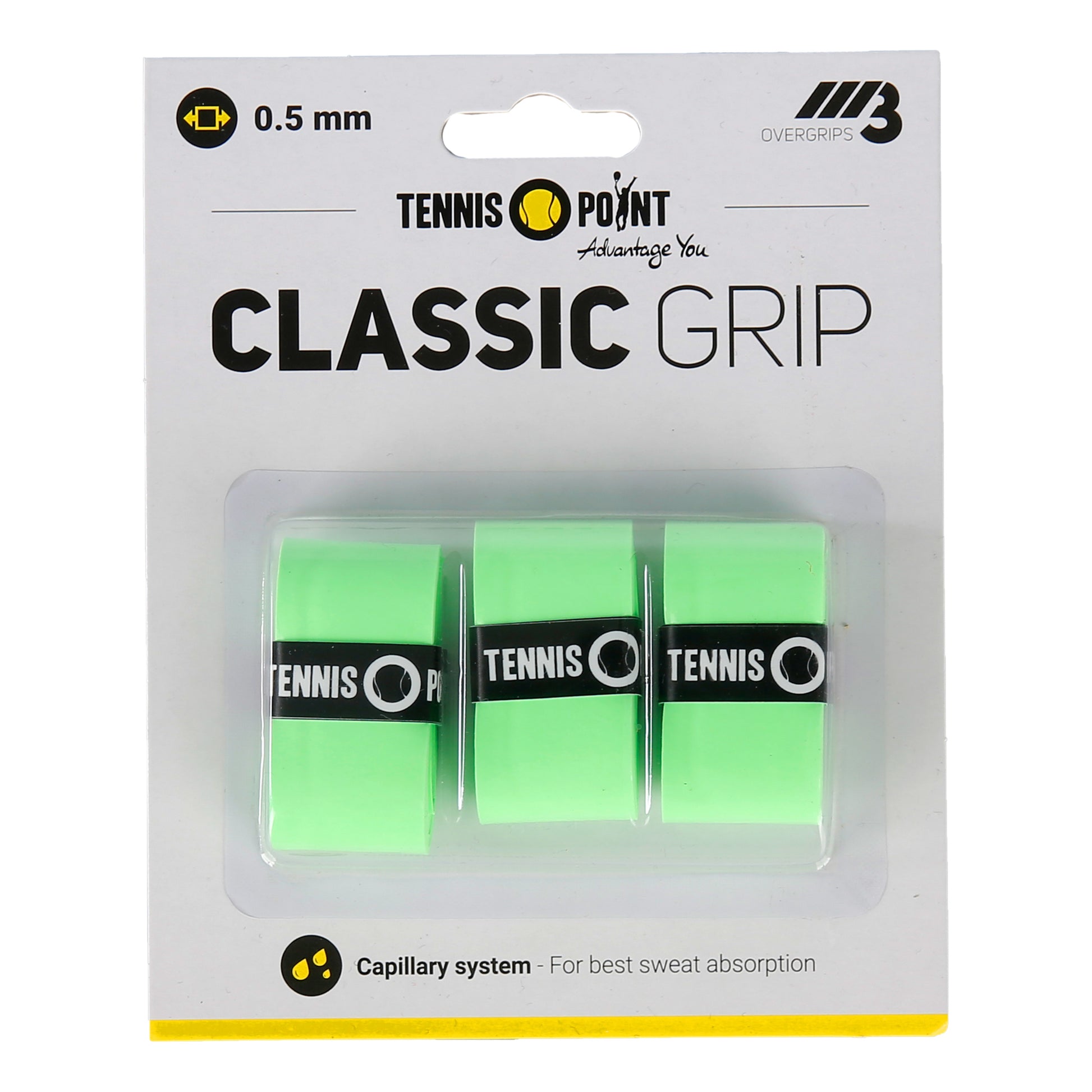 Tennis-Point Classic Grip Verpakking 3 stuks - groen
