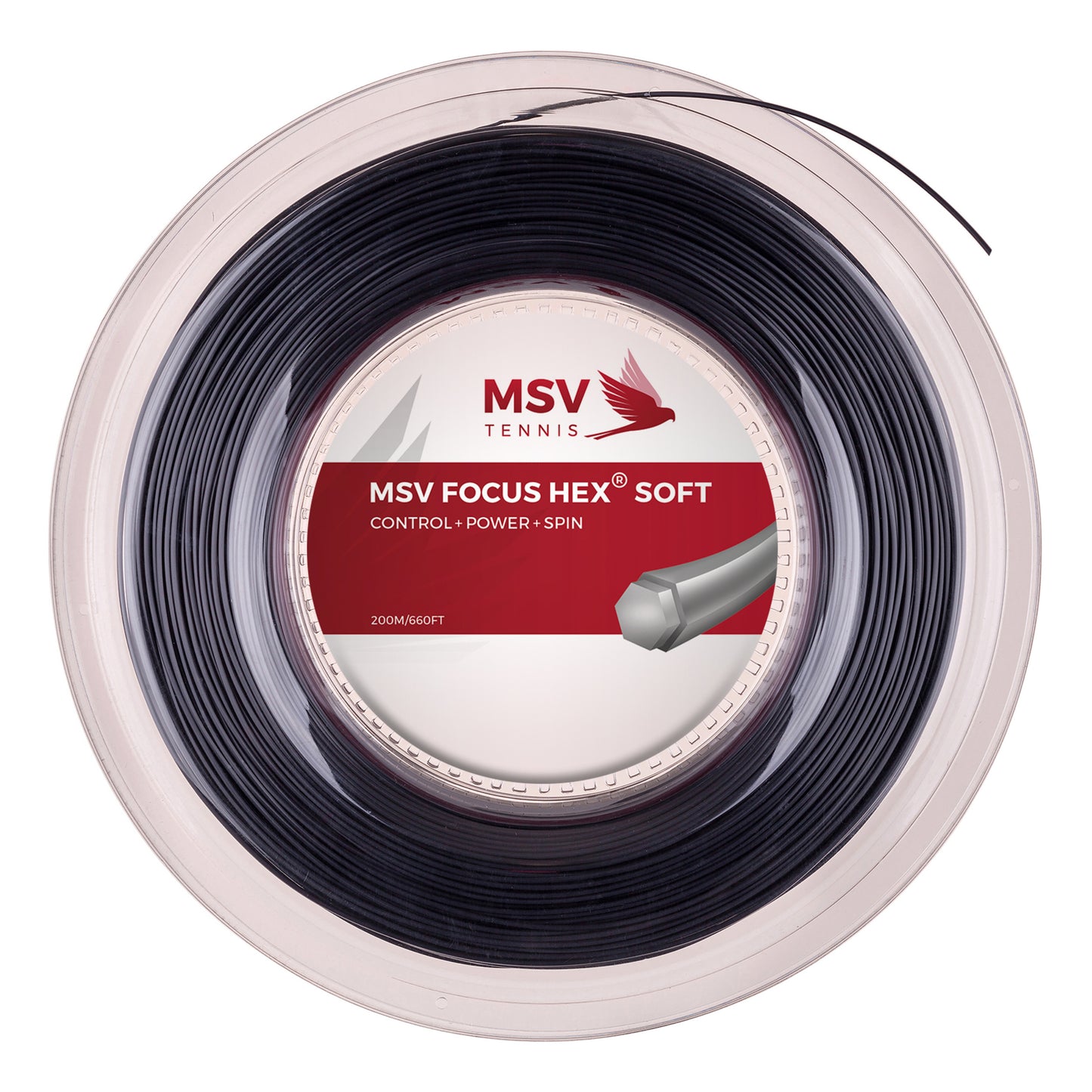 MSV Focus-HEX Soft Rol Snaren 200m-Zwart