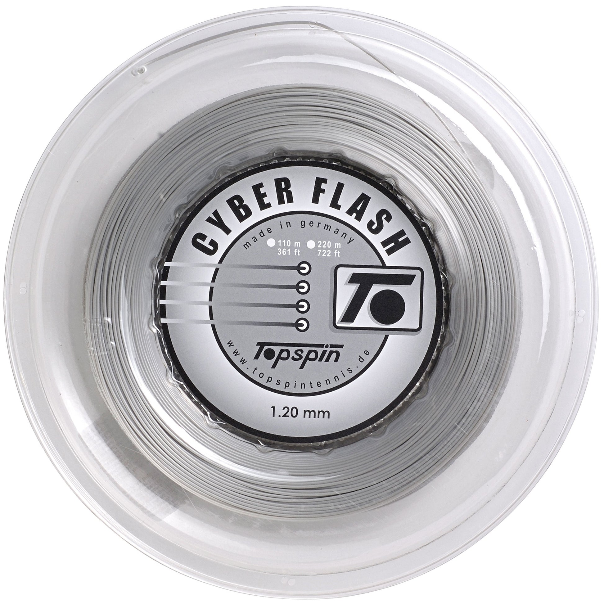 Topspin Cyber Flash Rol Snaren 220m-Zilver