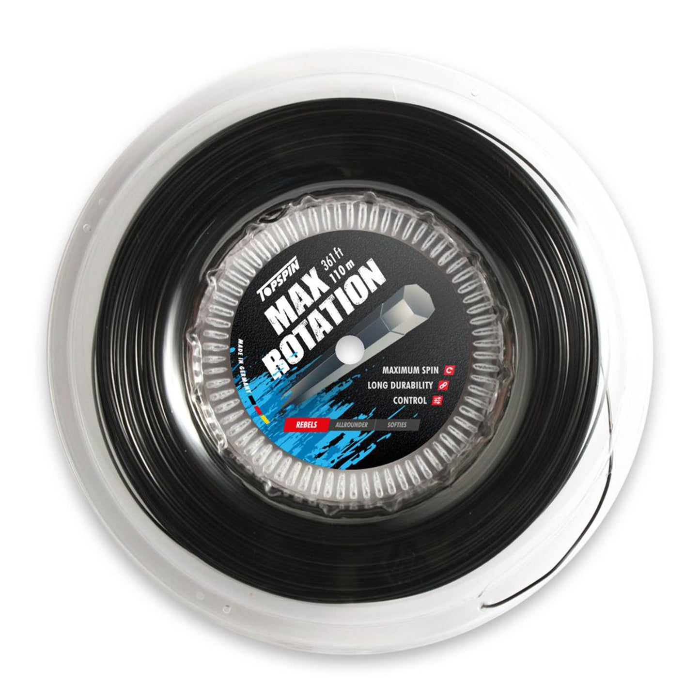 Topspin Max Rotation Bobine cordage 110m - noir
