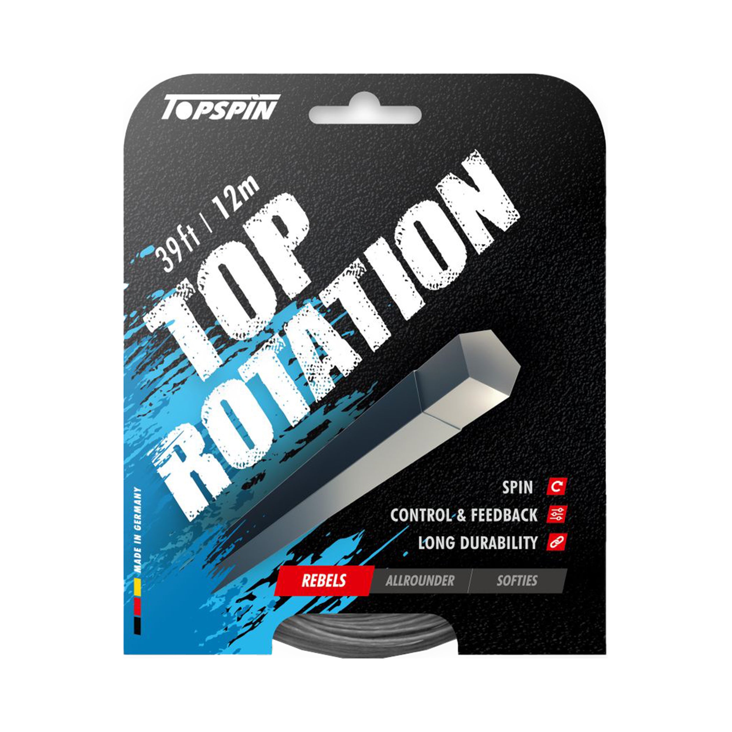 Topspin Top Rotation 12m Cordage En Garniture-Gris