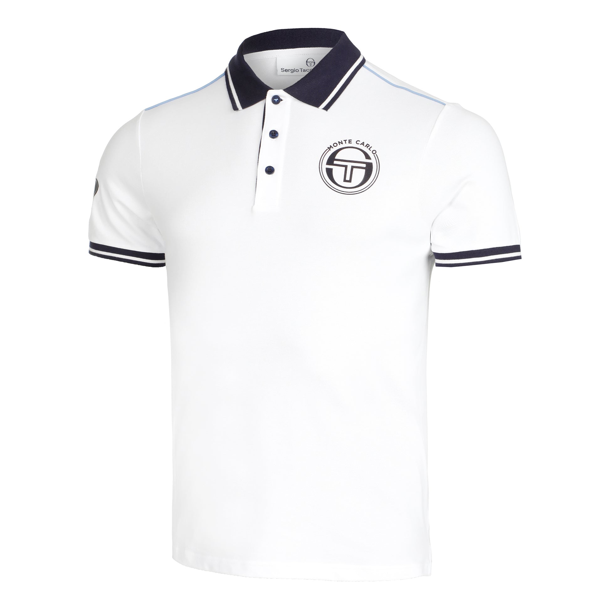 Sergio Tacchini Ranking Staff Polo Hommes - blanc, bleu foncé