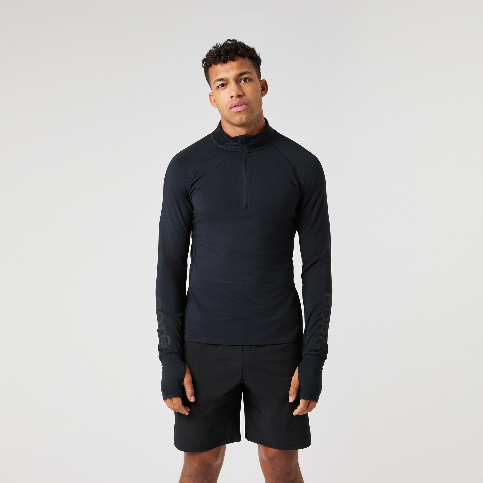 Björn Borg Midlayer Half Zip Longsleeve Heren - zwart