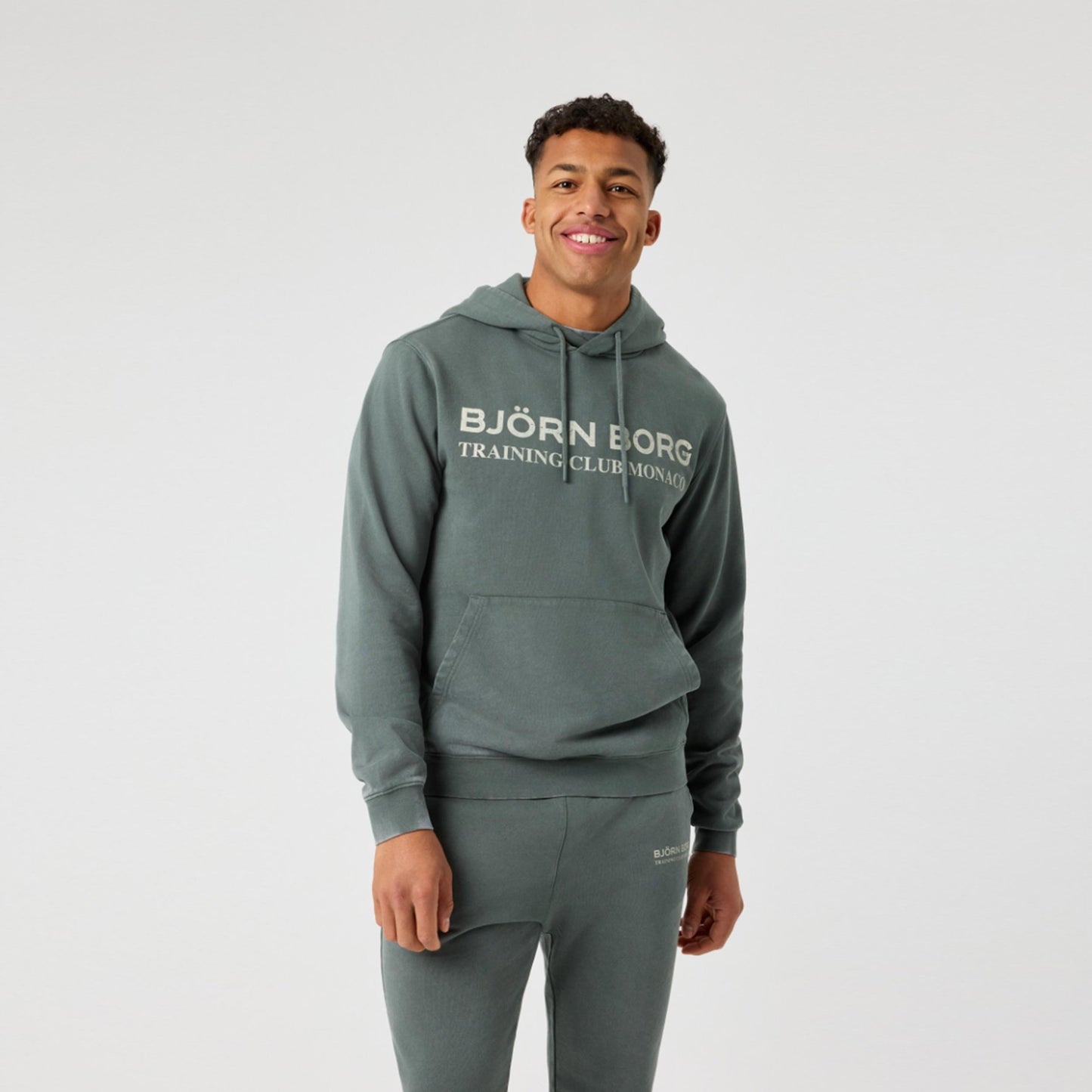 Björn Borg Classic Print Sweater met capuchon Heren-donkergroen