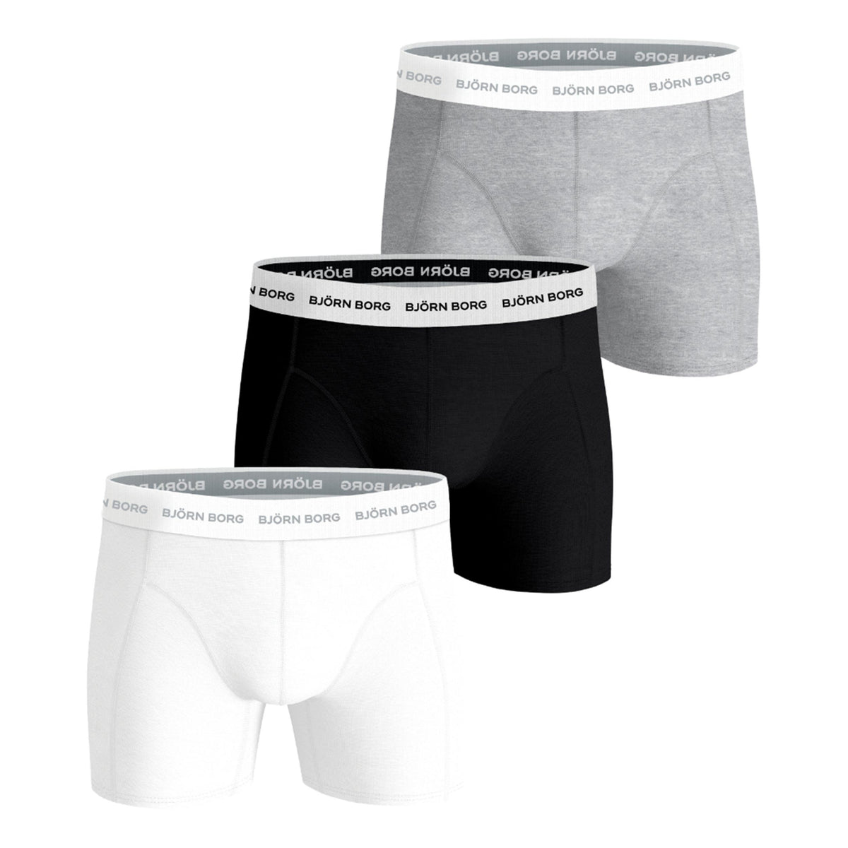 Björn Borg Cotton Stretch Boxershort Verpakking 3 stuks Heren - zwart, veelkleurig