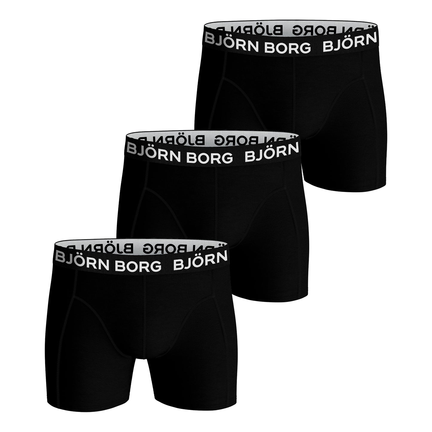Björn Borg Stretch Caleçon Pack De 3 Hommes-Noir