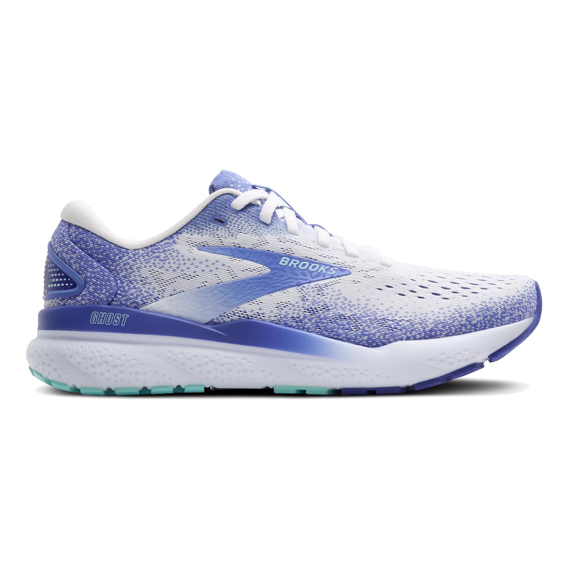 Brooks Ghost 16 Chaussure De Running Sans Stabilisateurs Femmes-Blanc,Bleu