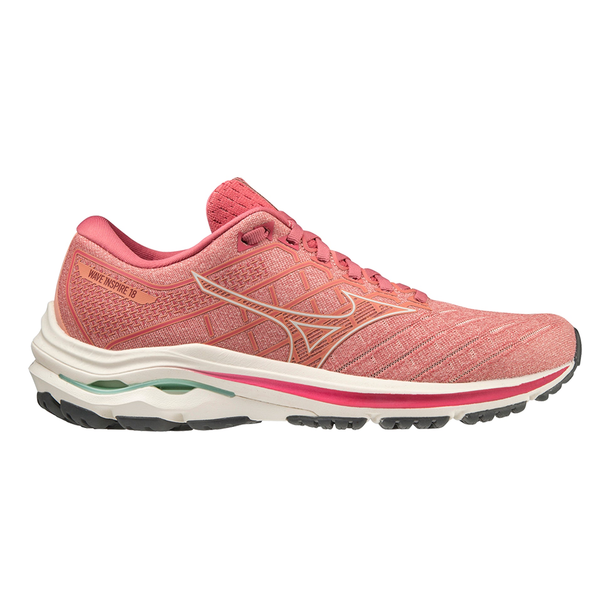 Mizuno Wave Inspire 18 Stabiliteitsschoen Dames-Roze