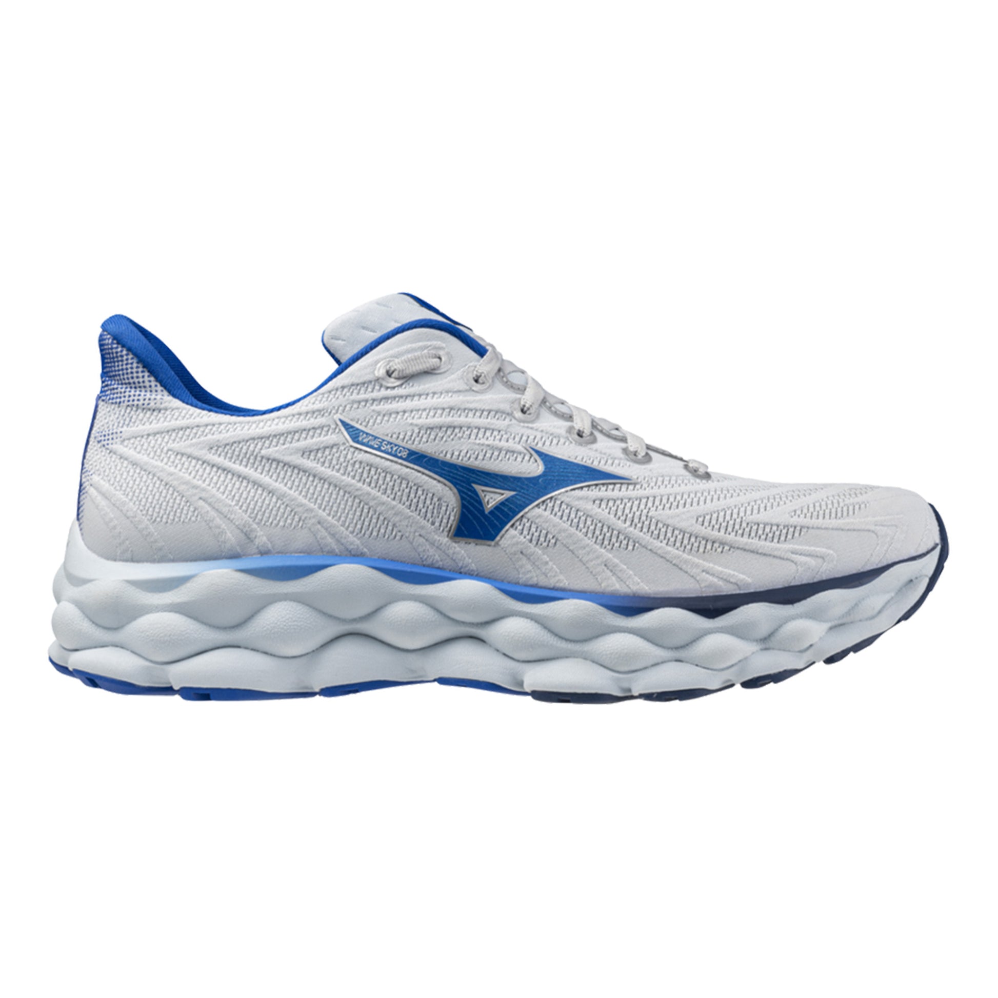 Mizuno Wave Sky 8 Chaussure de running sans stabilisateurs Hommes - gris, bleu