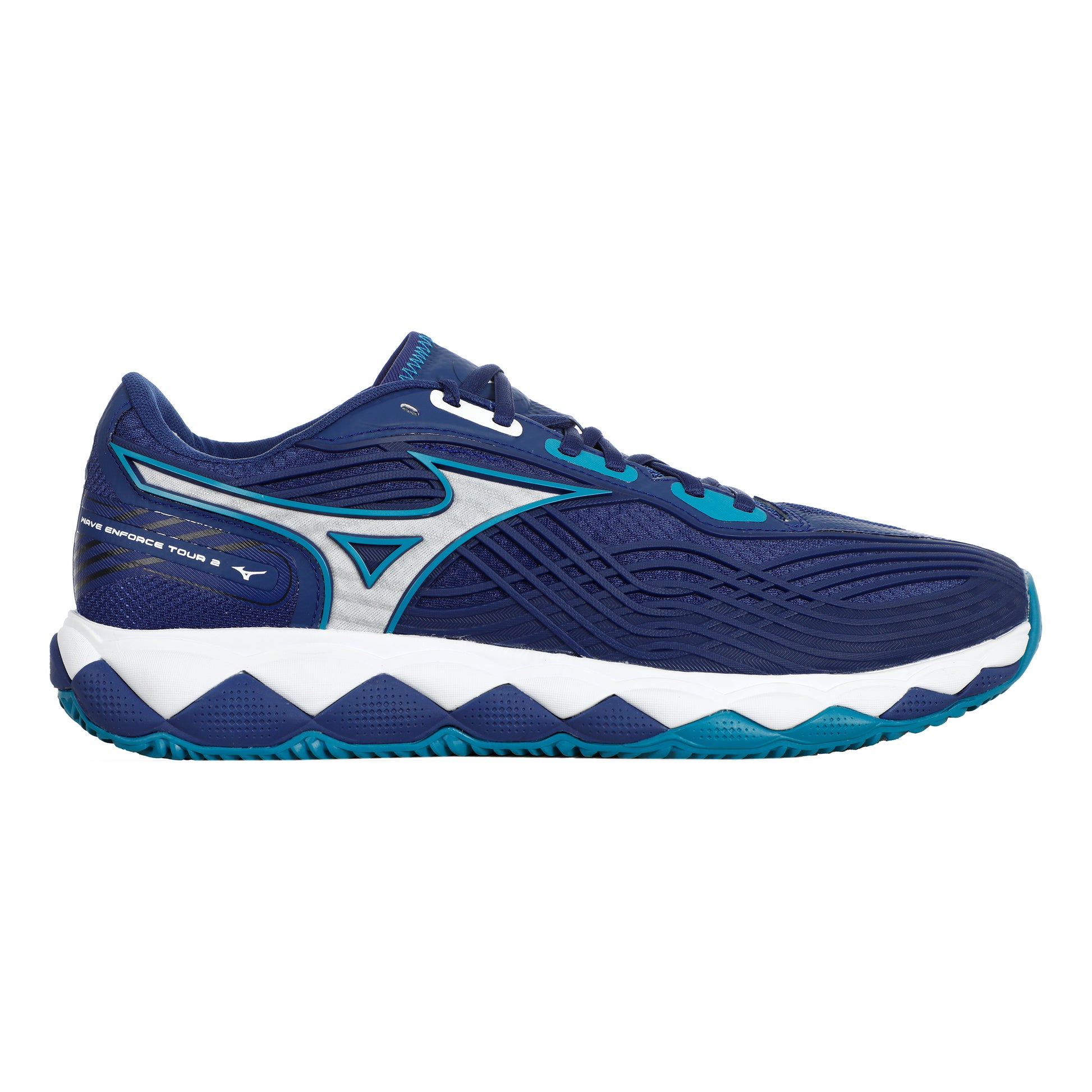 Mizuno Wave Enforce Tour 2 Chaussure Terre Battue Hommes-Bleu,Blanc