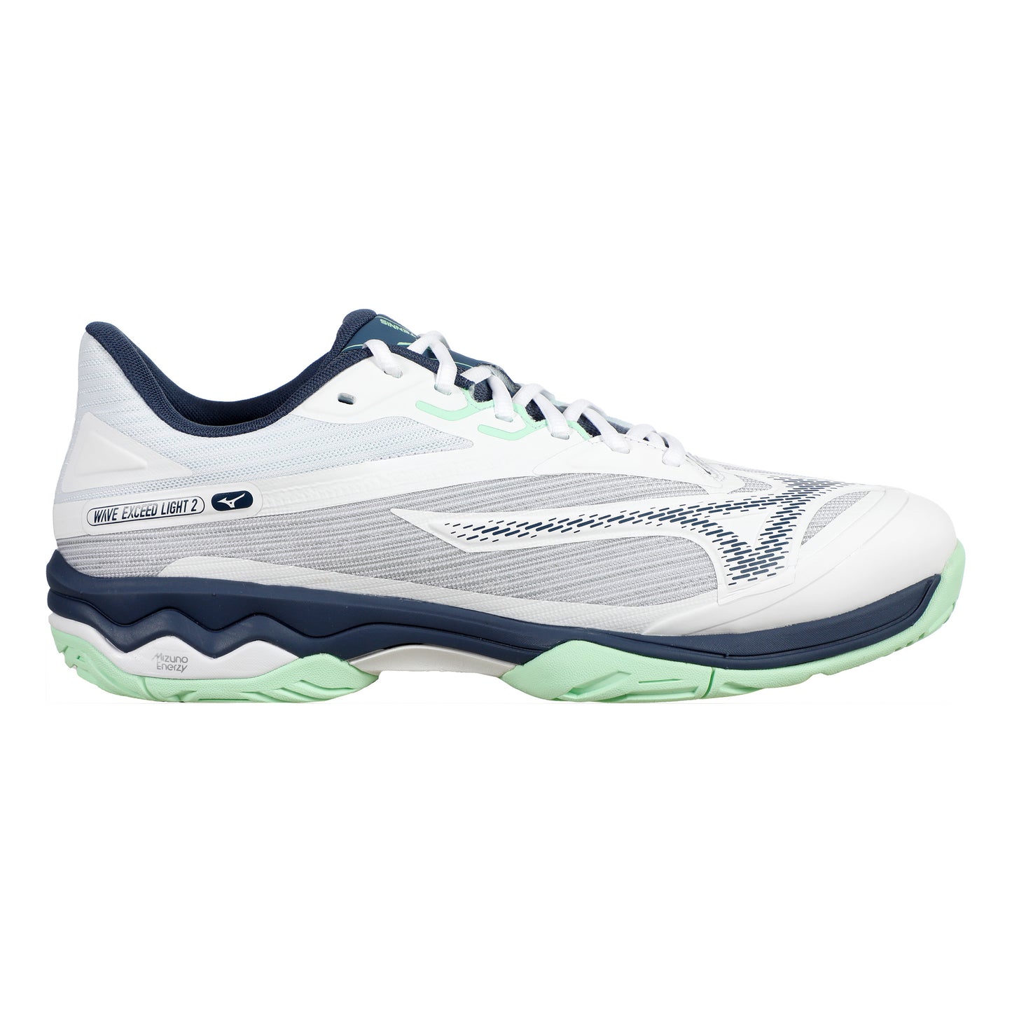 Mizuno Wave Exceed Light 2 Allcourt Schoen Heren-Wit,Blauw