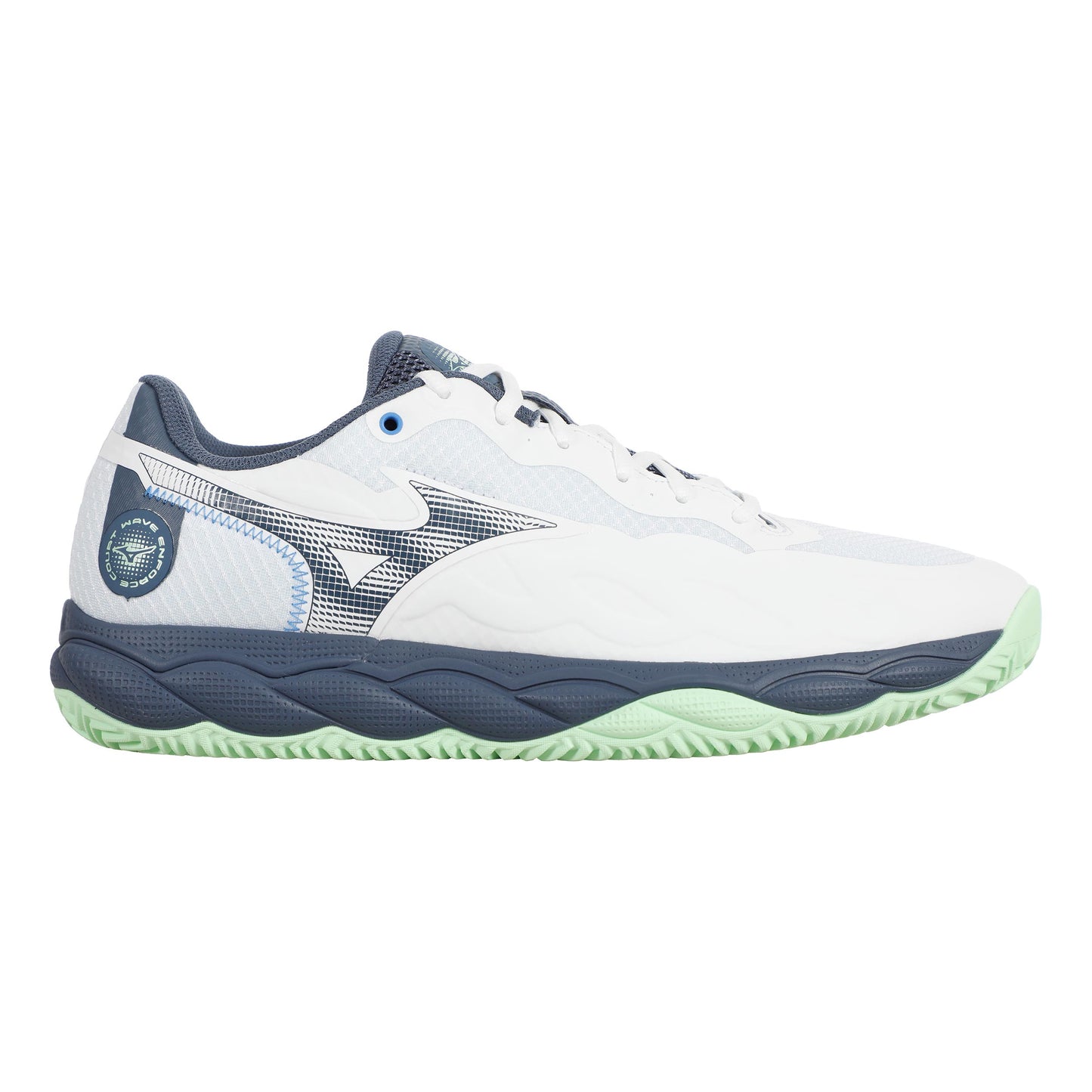 Mizuno Wave Enforce Court Gravelschoen Heren-Wit,Blauw-grijs