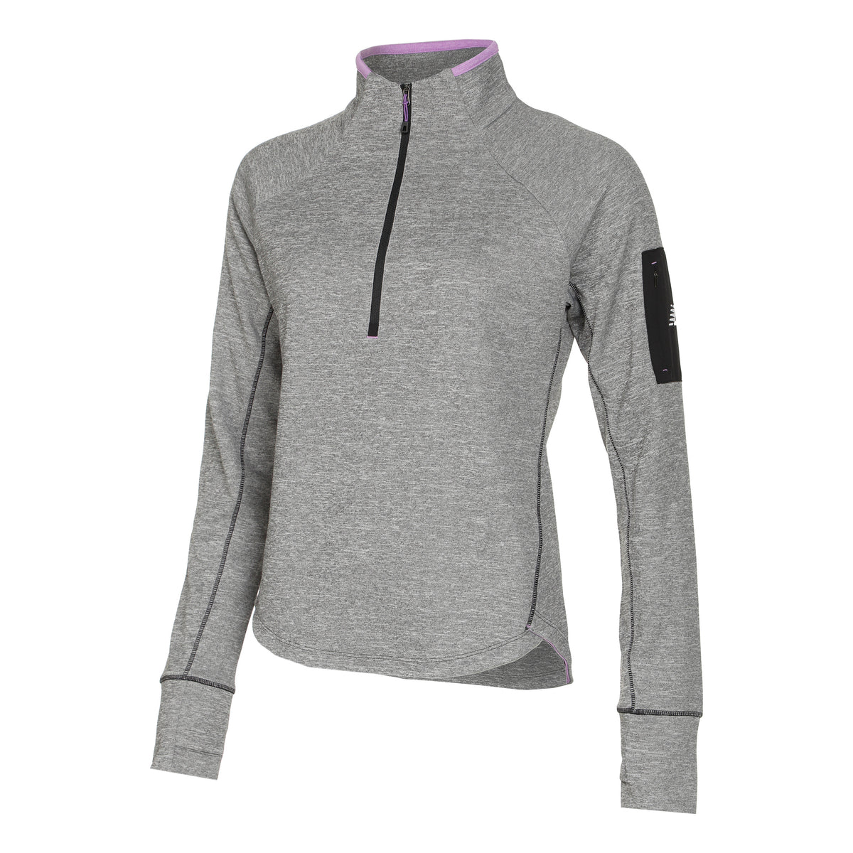 New Balance AT Half-Zip Longsleeve Dames - grijs,