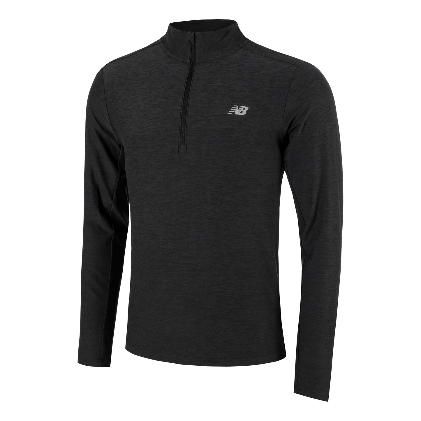 New Balance Space Dye 1/4 Zip Haut manches longues Hommes - noir