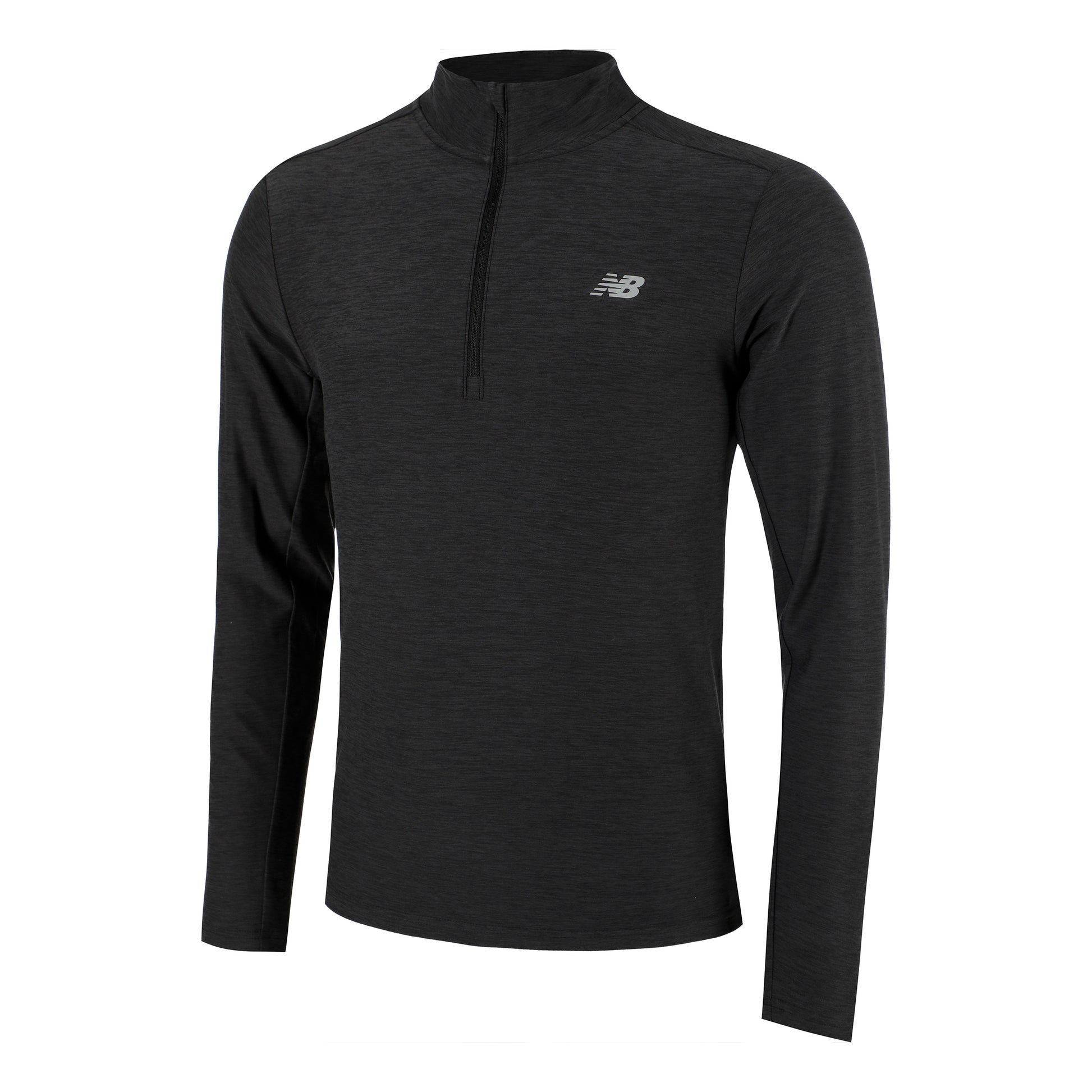 New Balance Space Dye 1/4 Zip Haut manches longues Hommes - noir