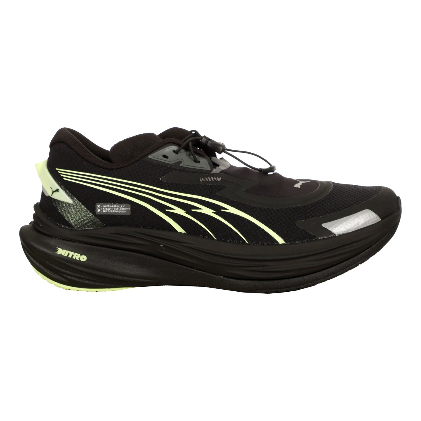 Puma Deviate Nitro 3 WTR+ Chaussure De Running Sans Stabilisateurs Femmes-Gris Foncé, Noir