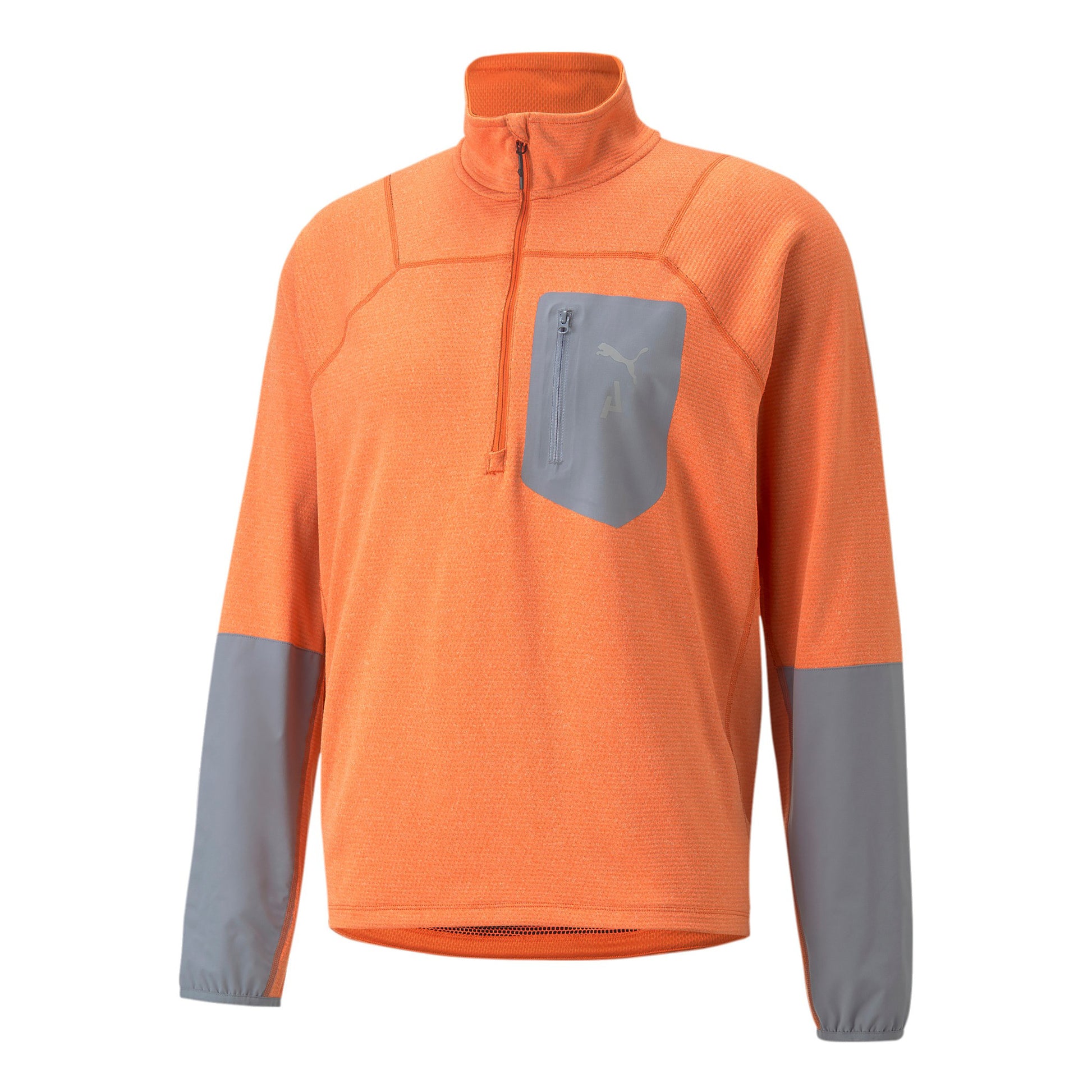 Puma Seasons Raincell Half-Zip Topje hardlopen Heren - oranje, grijs