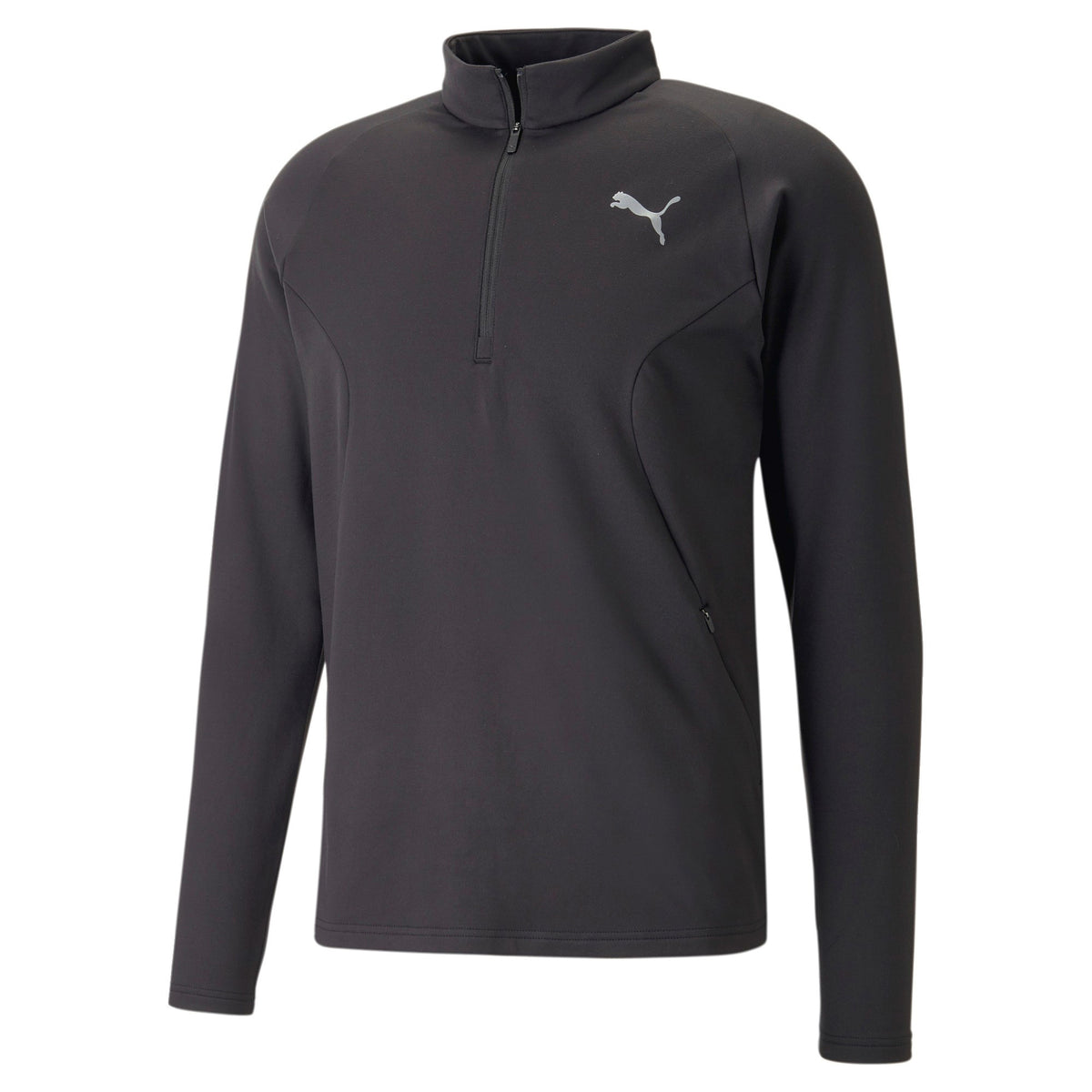 Puma Run Cloudspun Knit Half-Zip Longsleeve Heren-Zwart