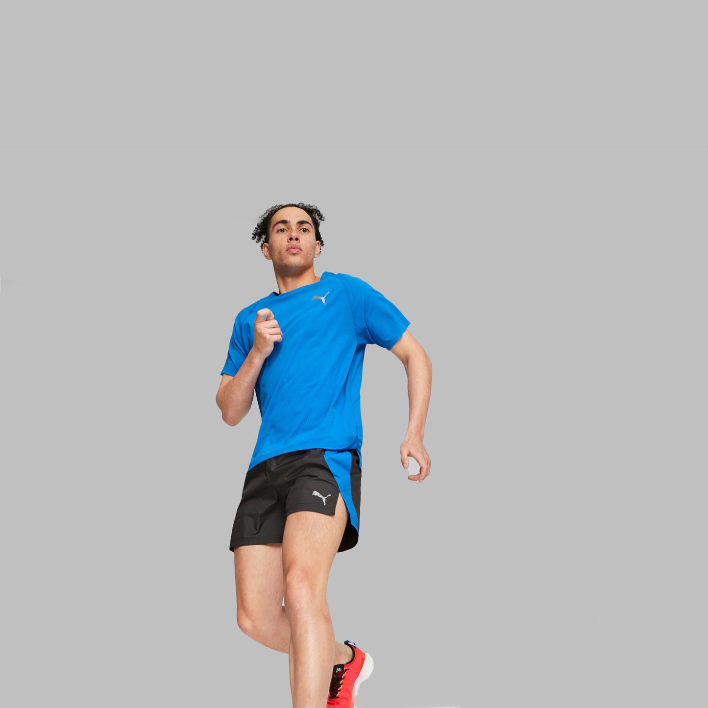 Puma Run 5in Short De Running Hommes-Noir,Bleu