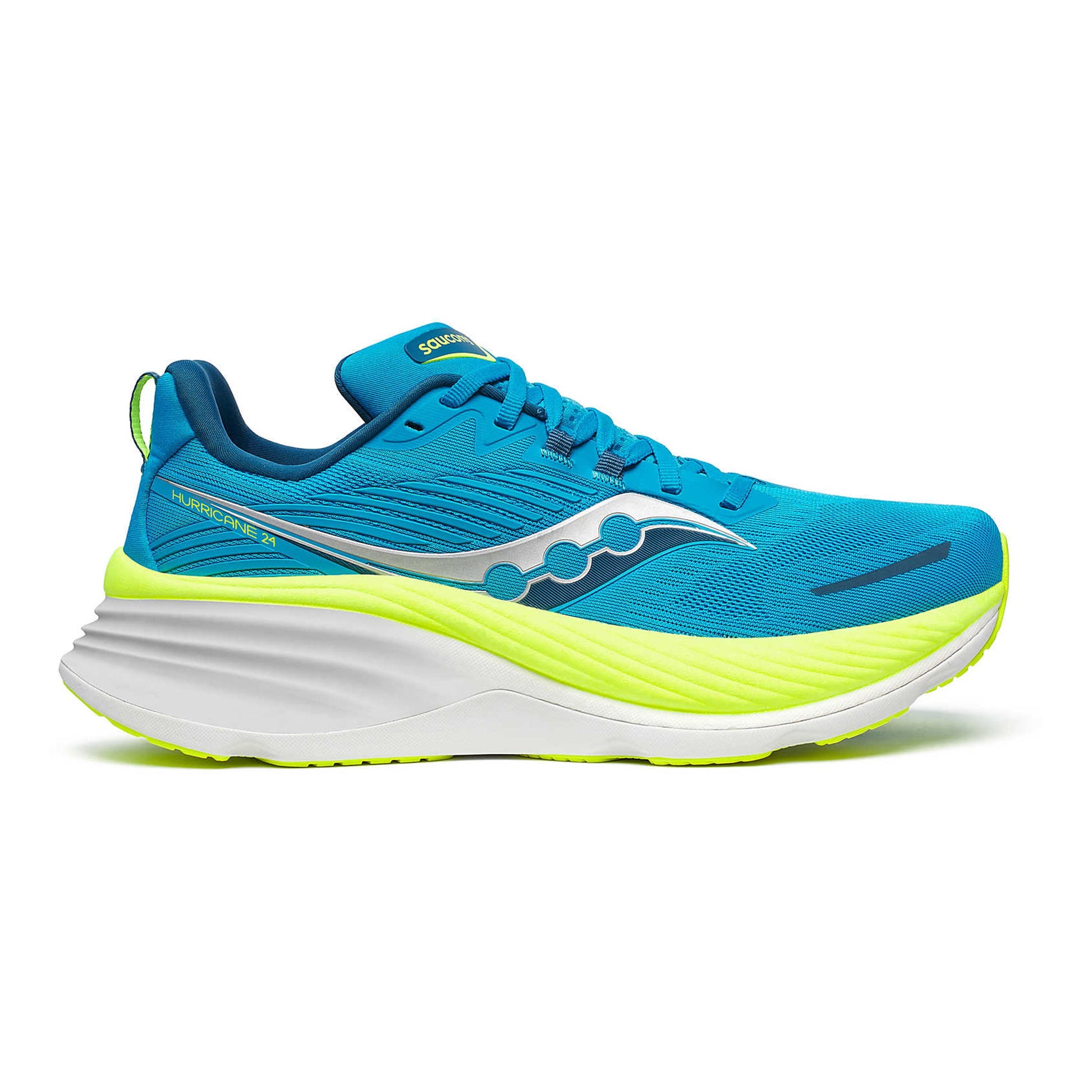 Saucony Hurricane 24 Stabiliteitsschoen Heren - blauw, limoen