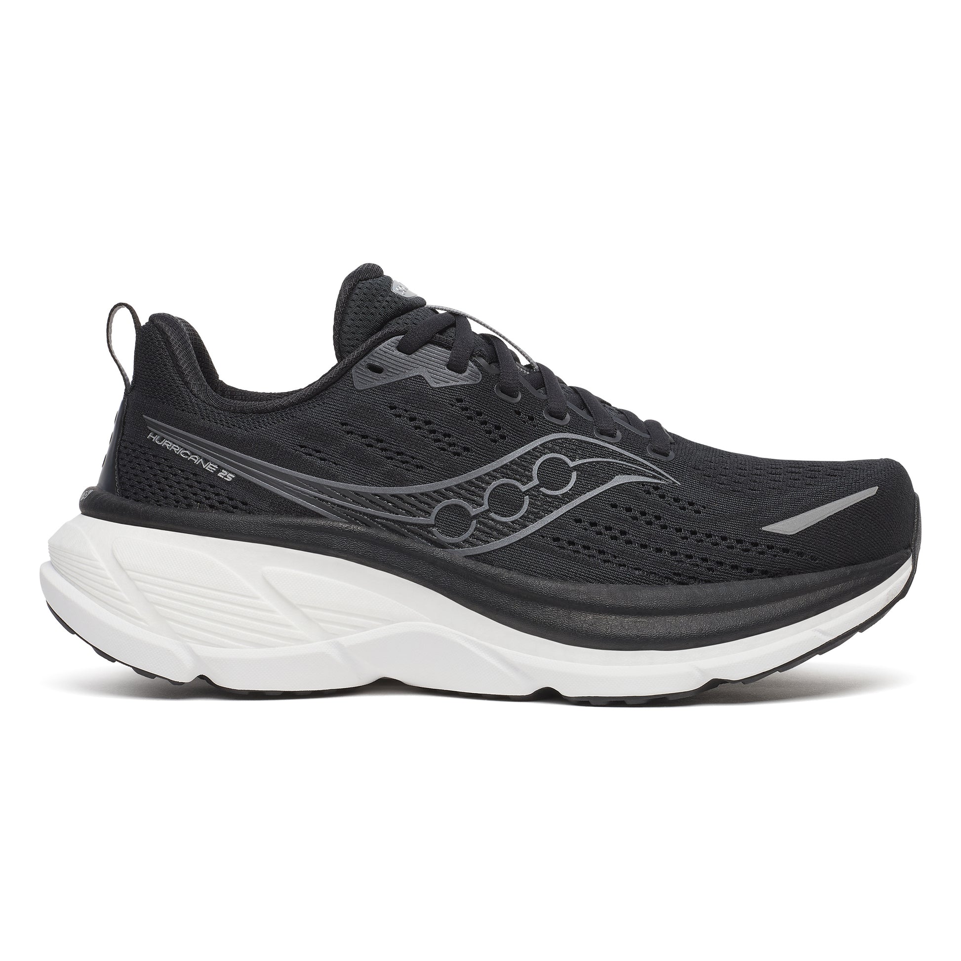 Saucony Hurricane 25 Chaussure de running avec stabilisateurs Hommes-noir, blanc