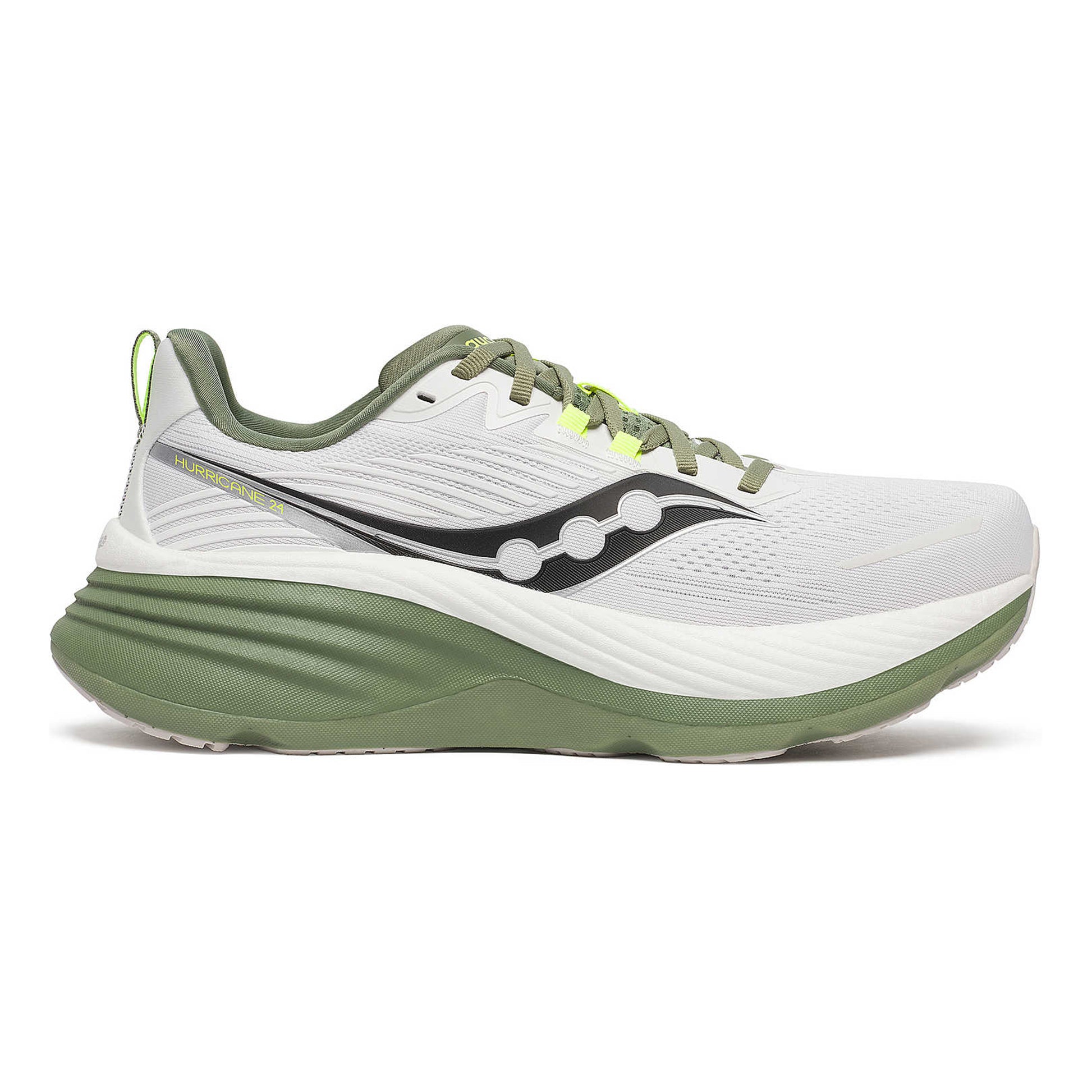 Saucony Hurricane 24 Chaussure de running avec stabilisateurs Hommes - blanc, vert olive