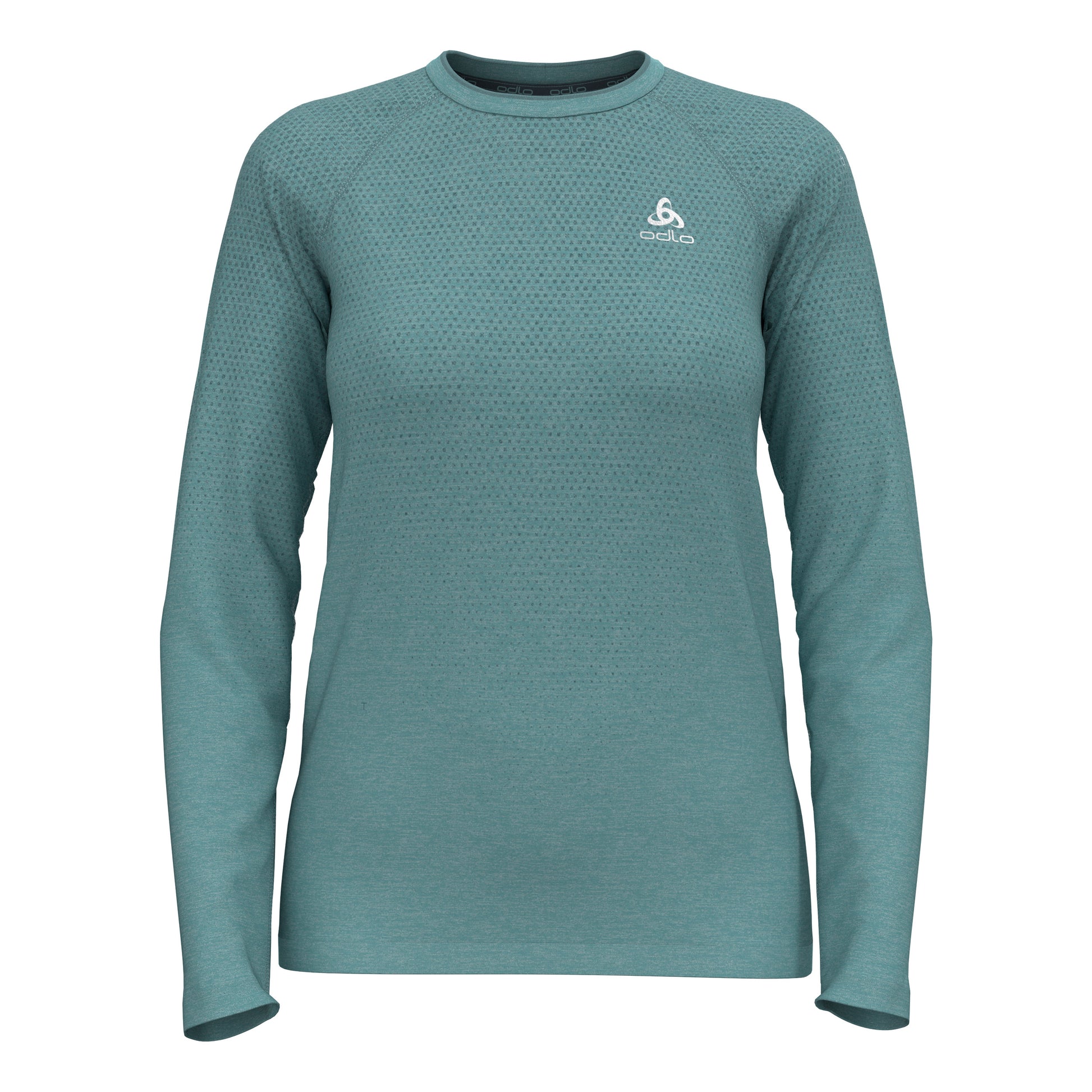 Odlo Essential Seamless Crew Neck Haut Manches Longues Femmes-Turquoise