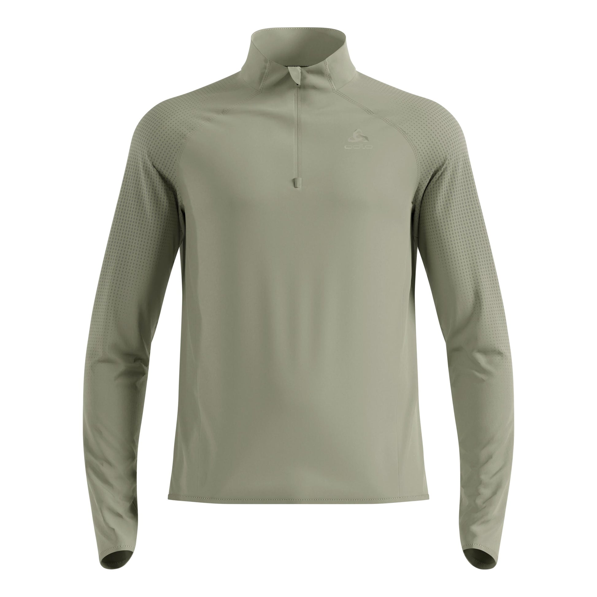 Odlo Zeroweight Warm Mid Layer 1/2 Zip Maillot De Course Hommes-Vert Olive