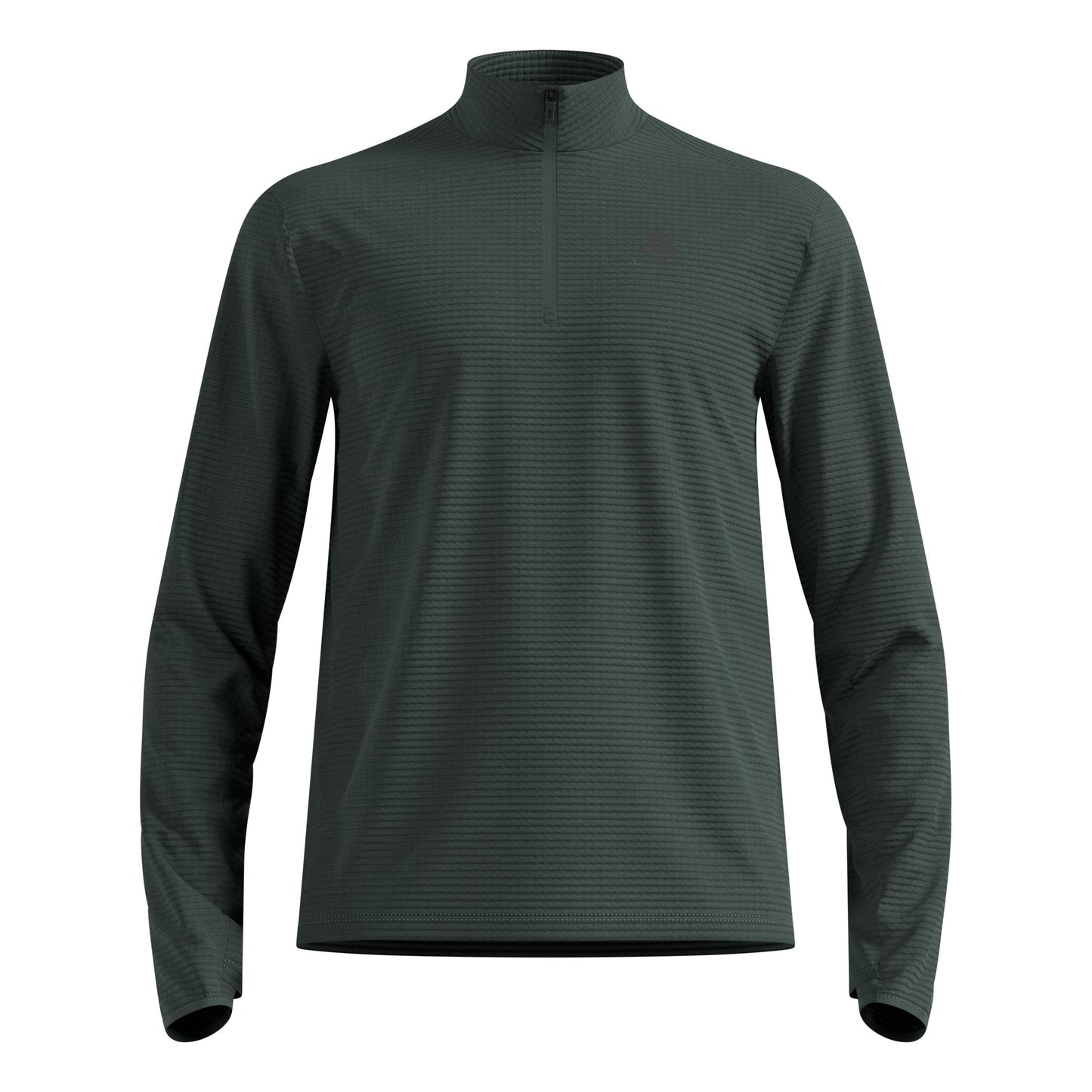 Odlo Essential Thermal Midlayer 1/2 Zip Maillot De Course Hommes-Vert Olive