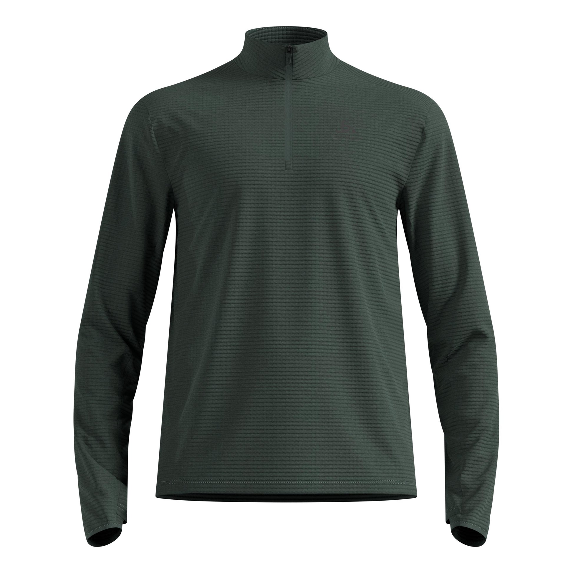 Odlo Essential Thermal Midlayer 1/2 Zip Maillot De Course Hommes-Vert Olive