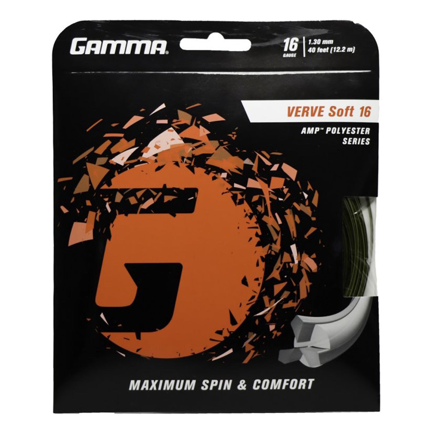 Gamma Verve Soft Cordage En Garniture 12,2m-Noir,Jaune