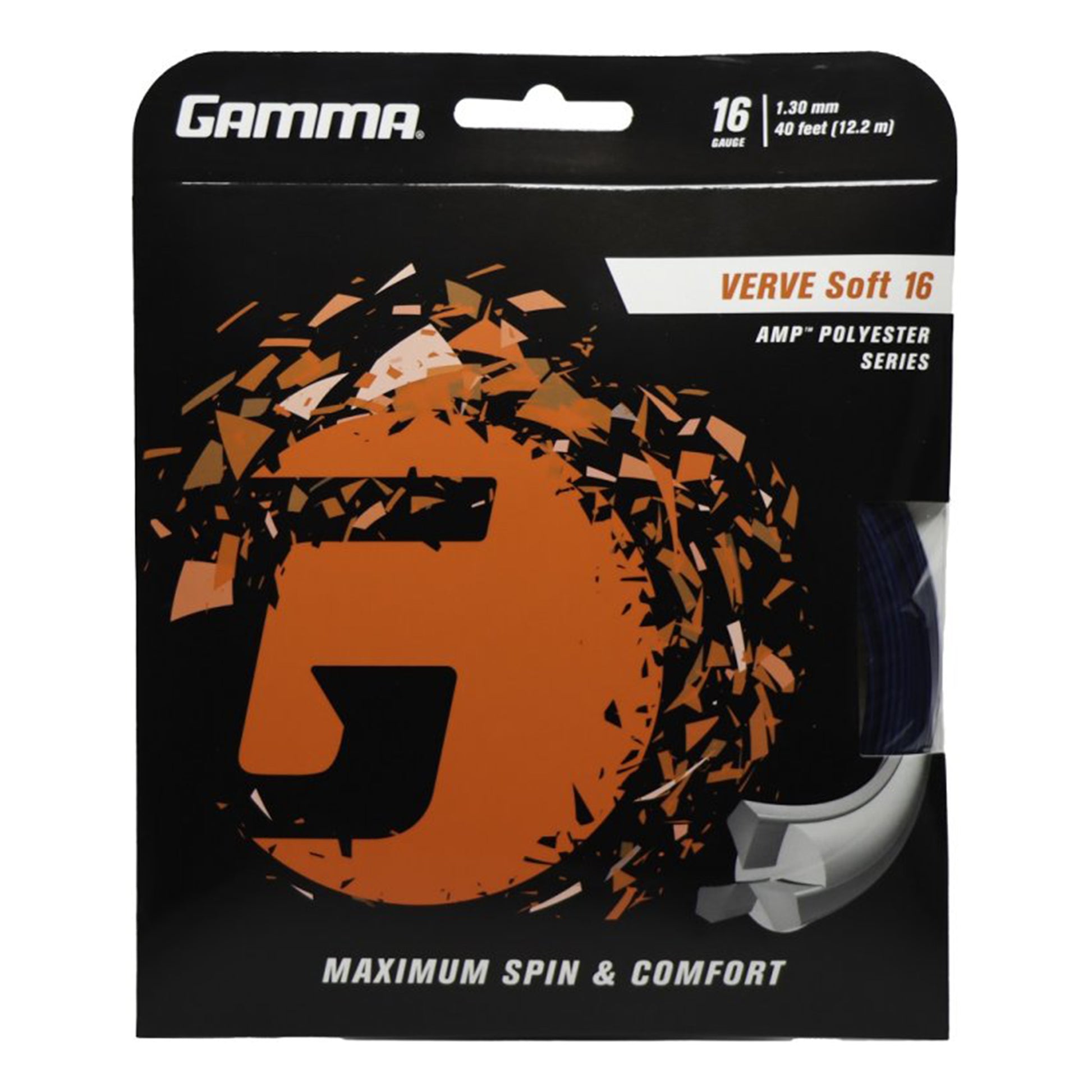 Gamma Verve Soft Cordage En Garniture 12,2m-Noir,Bleu