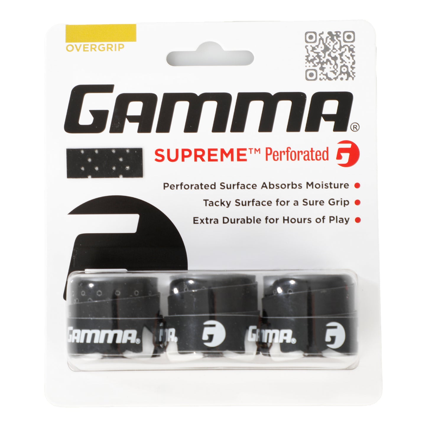 Gamma Supreme Perforated Pack de 3 - noir