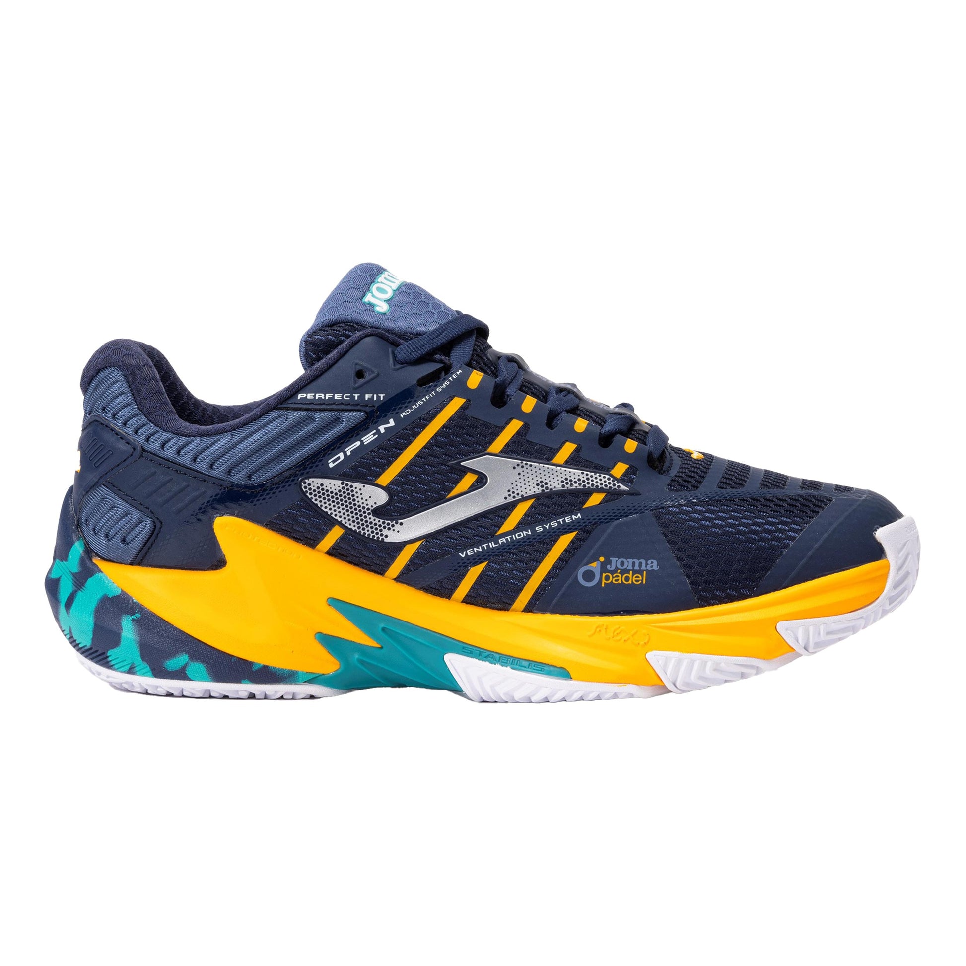 Joma Open Padel schoen Heren - donkerblauw, oranje