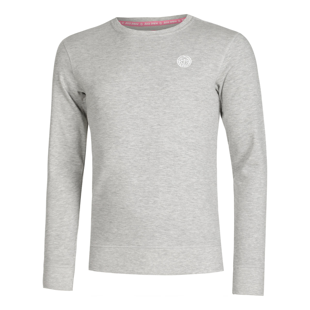 BIDI BADU Chaka Basic Crew Sweat-shirt Hommes - gris clair, blanc