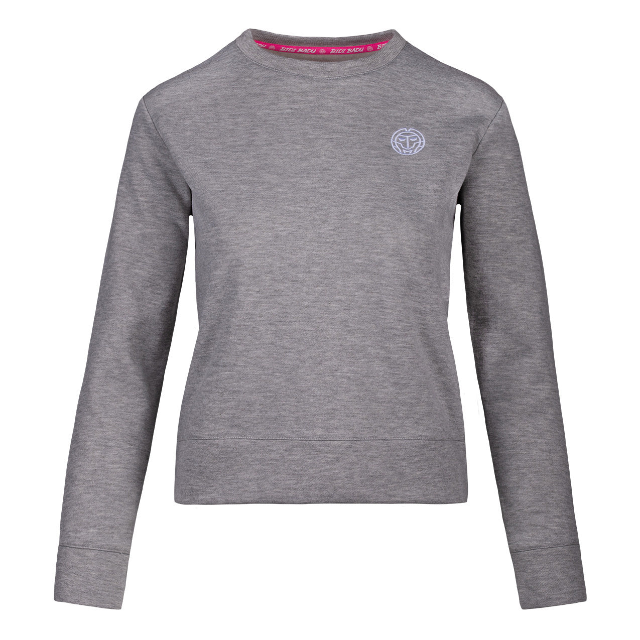 BIDI BADU Mirella Basic Crew Sweat-shirt Femmes-Gris Clair,Blanc