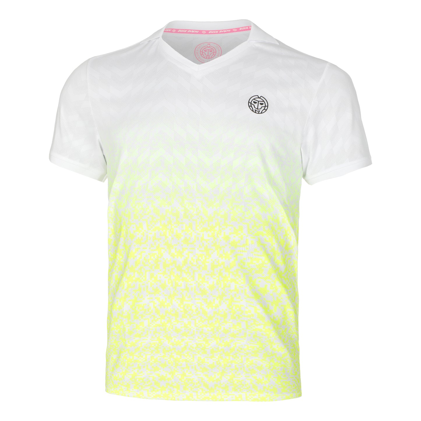 BIDI BADU Tano Tech Polo Heren - wit, neongeel