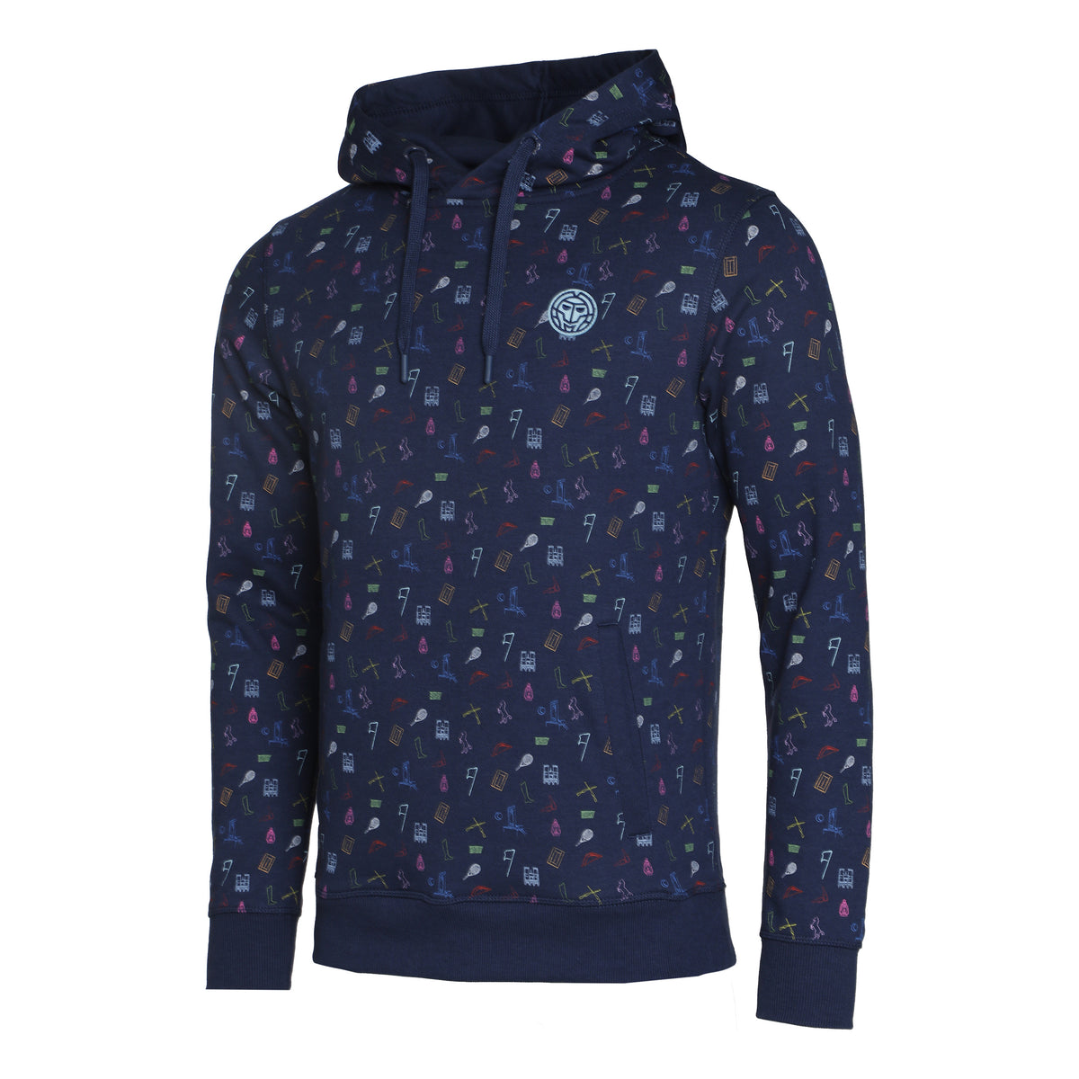 BIDI BADU Napo Lifestyle Sweater met capuchon Heren - donkerblauw, veelkleurig