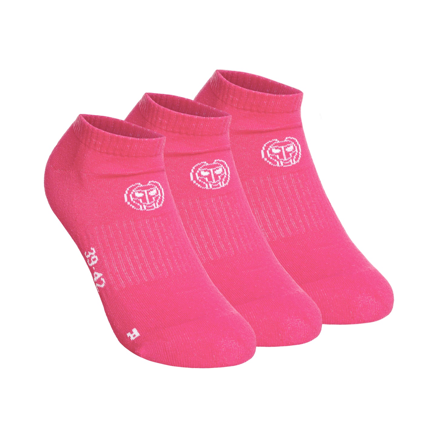 BIDI BADU No Party No Show Move Chaussettes De Tennis Pack De 3-Pink,Blanc