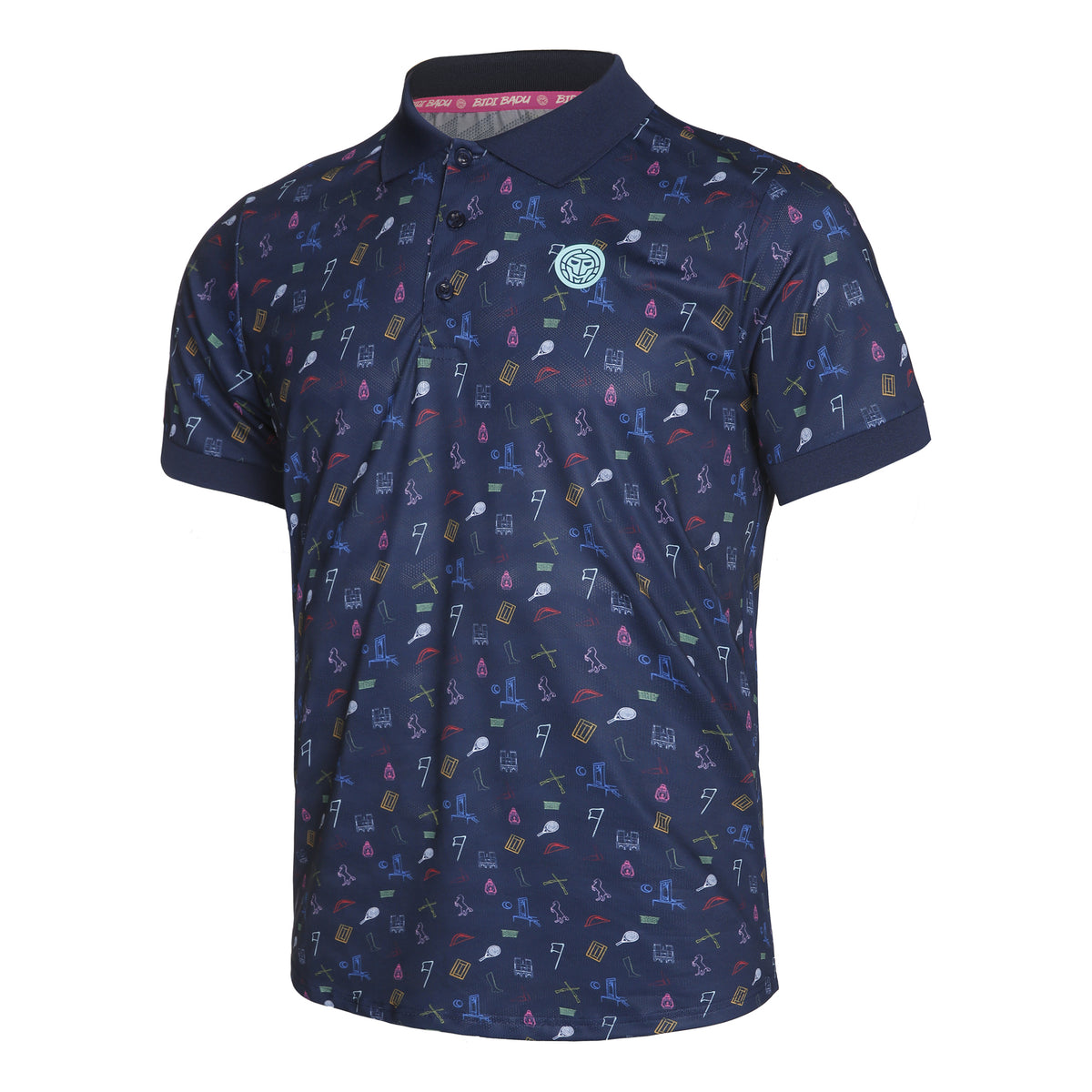 BIDI BADU Idir Tech Polo Heren - donkerblauw, veelkleurig