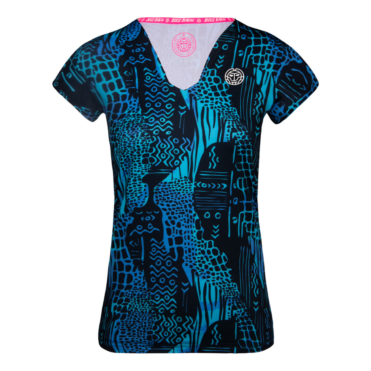 BIDI BADU Bella 2.0 Tech V-Neck T-shirt Femmes-Bleu