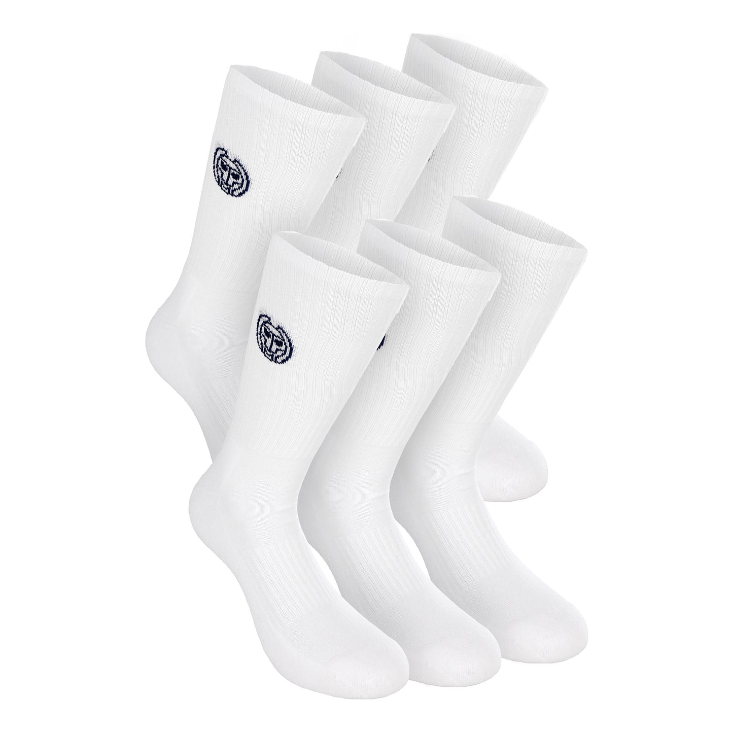 BIDI BADU Don Carlito XXL Crew Move Chaussettes De Sport Pack De 6-Blanc