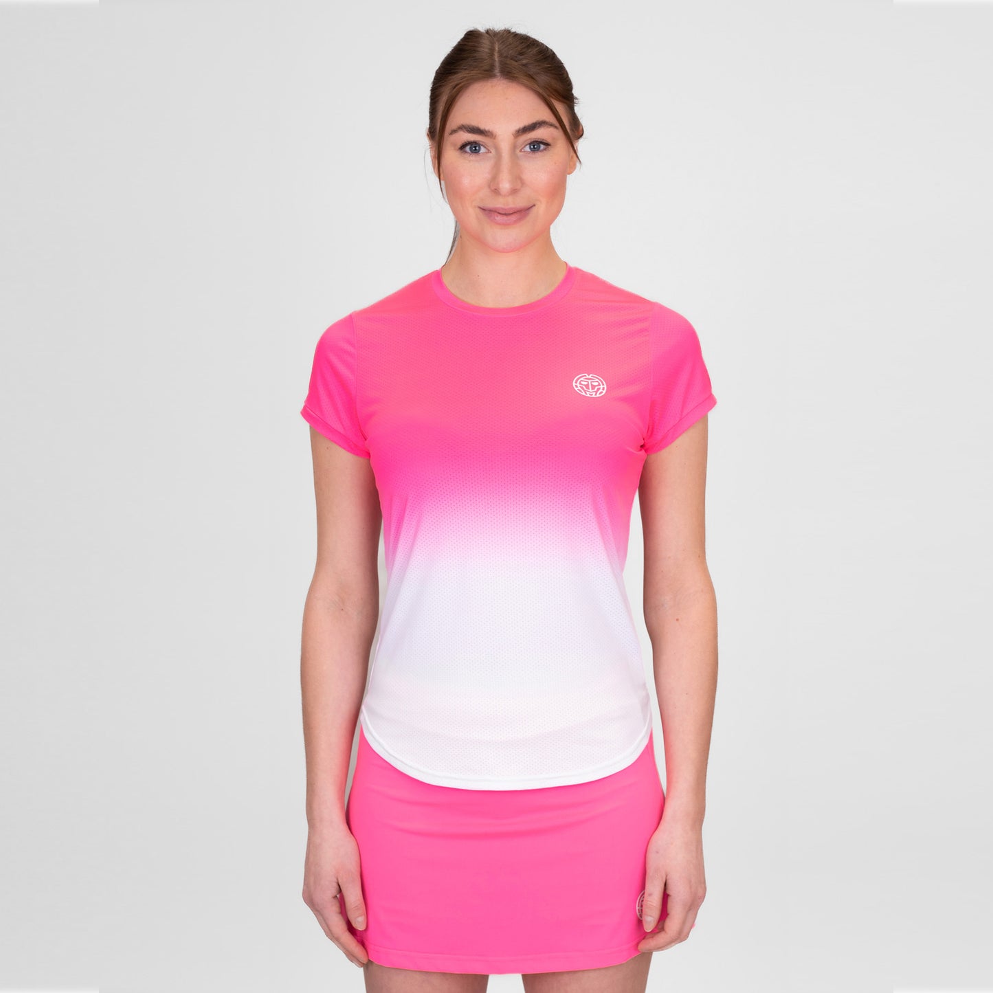 BIDI BADU Crew Gradiant T-shirt Dames-Pink,Wit