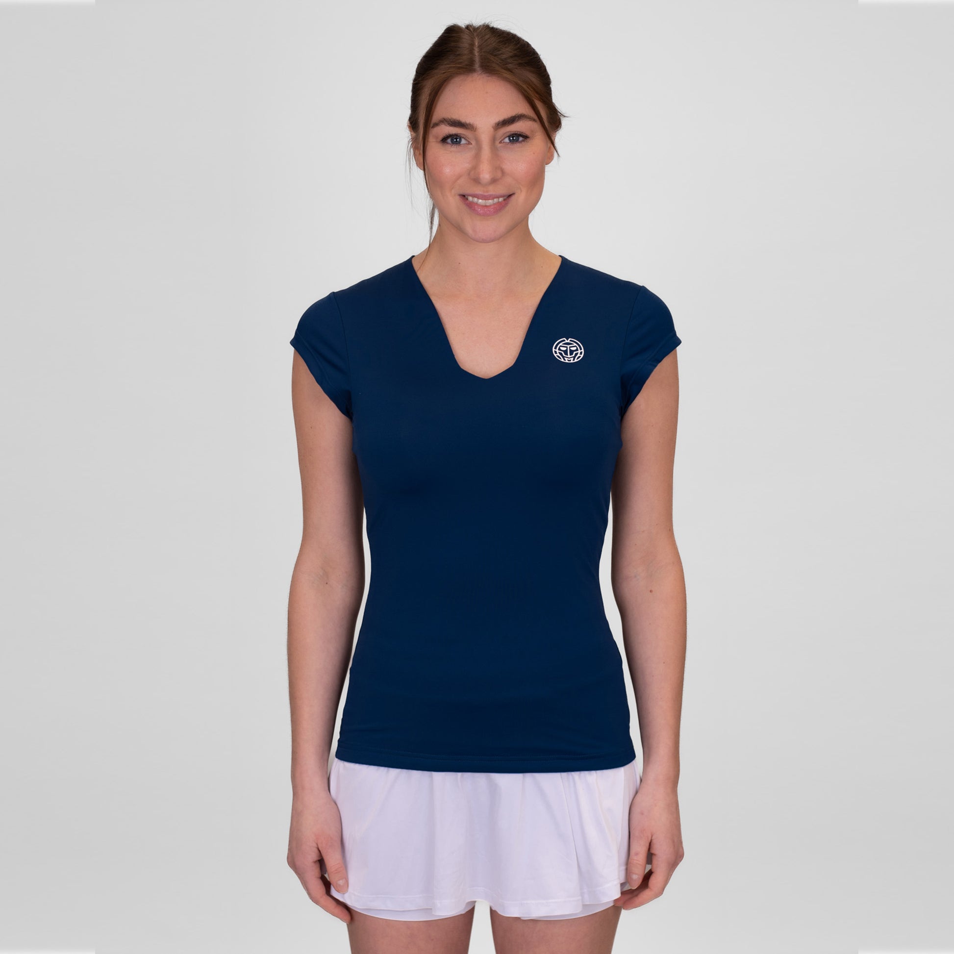 BIDI BADU Crew V-Neck T-shirt Dames-Donkerblauw