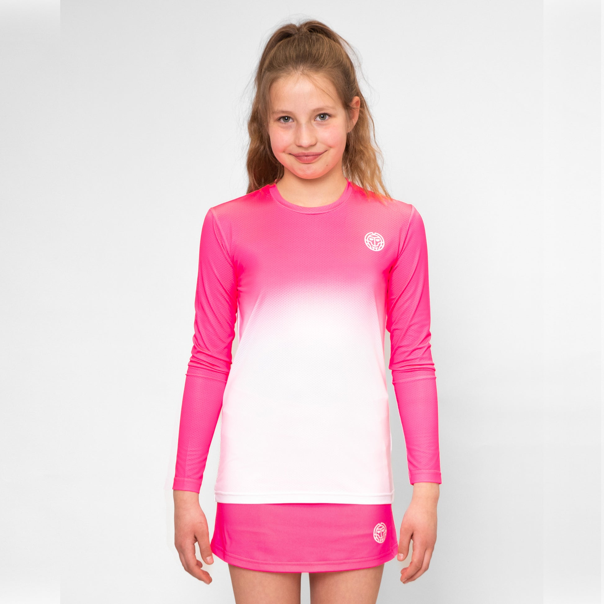 BIDI BADU Crew Gradiant Longsleeve Meisjes-Pink,Wit