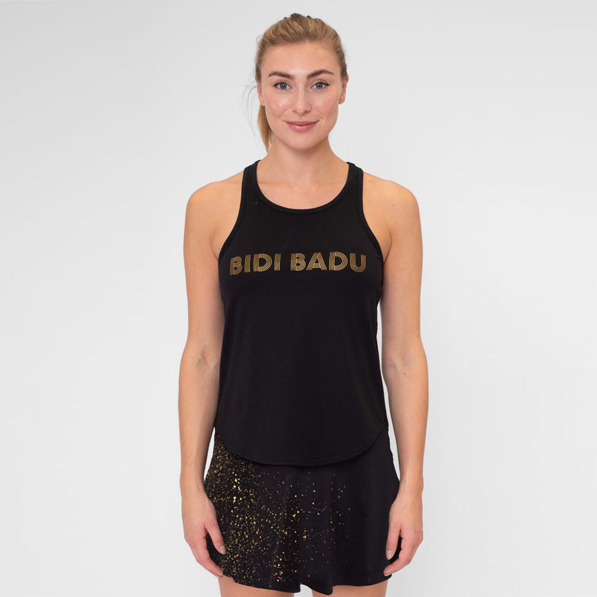 BIDI BADU Paris 2024 Chill Débardeur Tank Top Femmes-Noir,Or