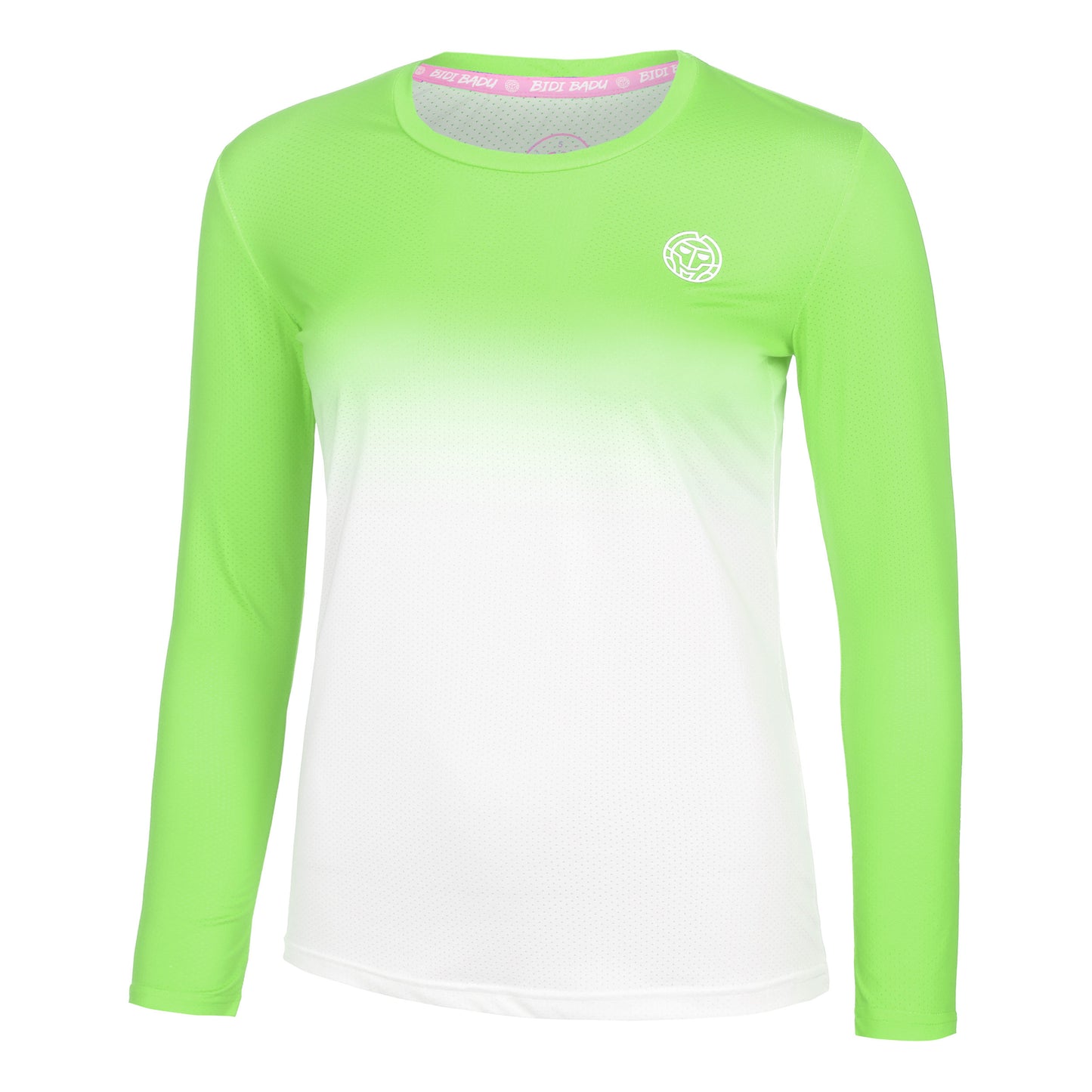 BIDI BADU Crew Gradiant Longsleeve Dames-Neongroen,Wit